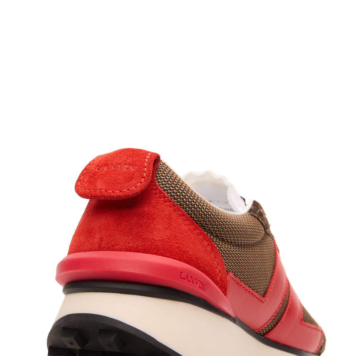 Lanvin Bumpr Mesh Sneakers (Brown/Red)