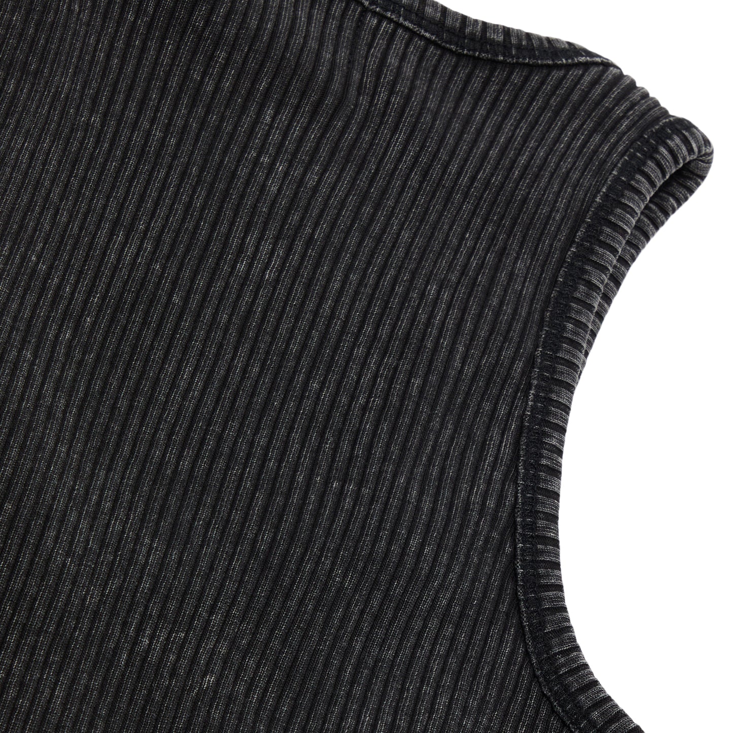 GANNI Heavy Rib Jersey Tank Top (Black washed)