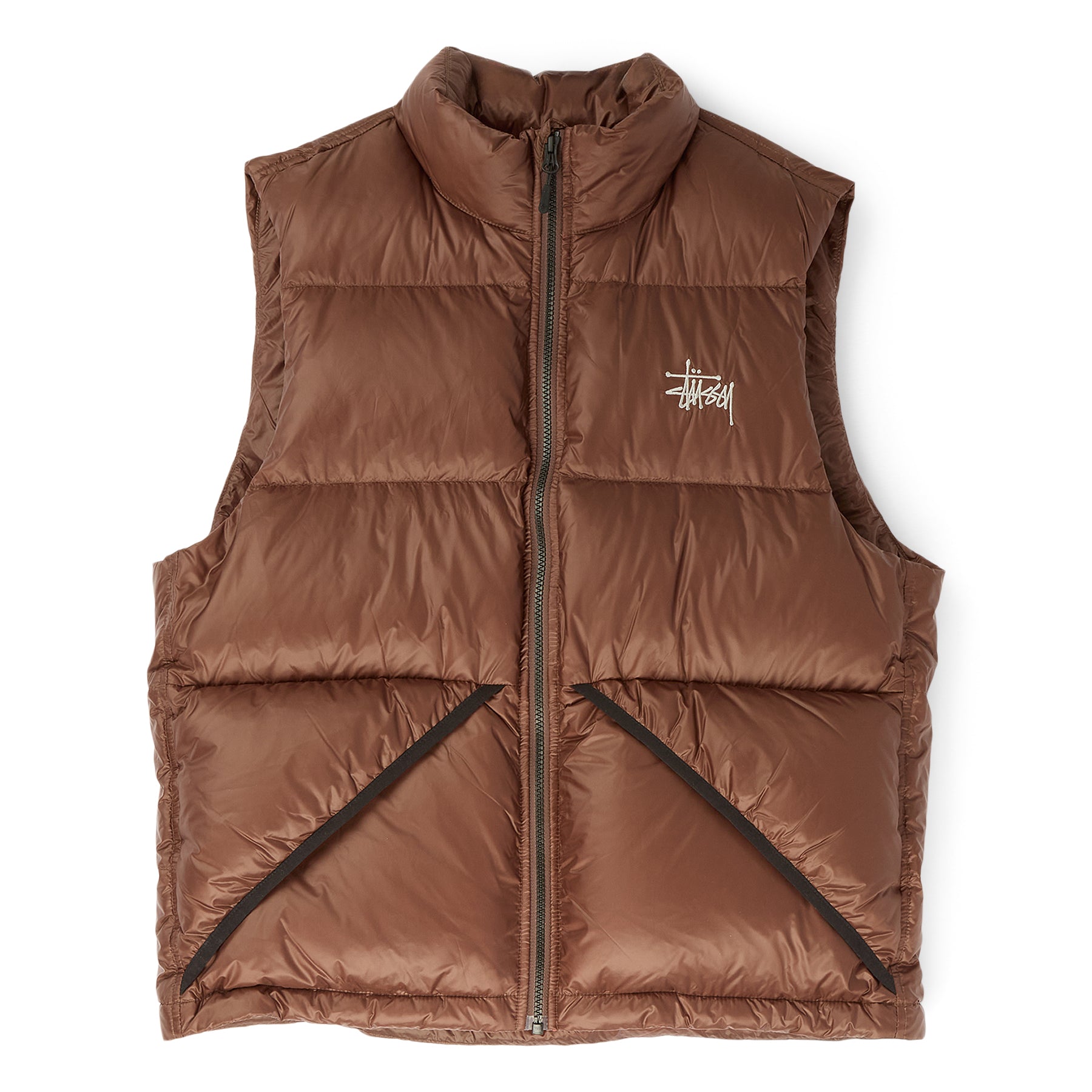 Stussy Micro Ripstop Down Vest (Brown)