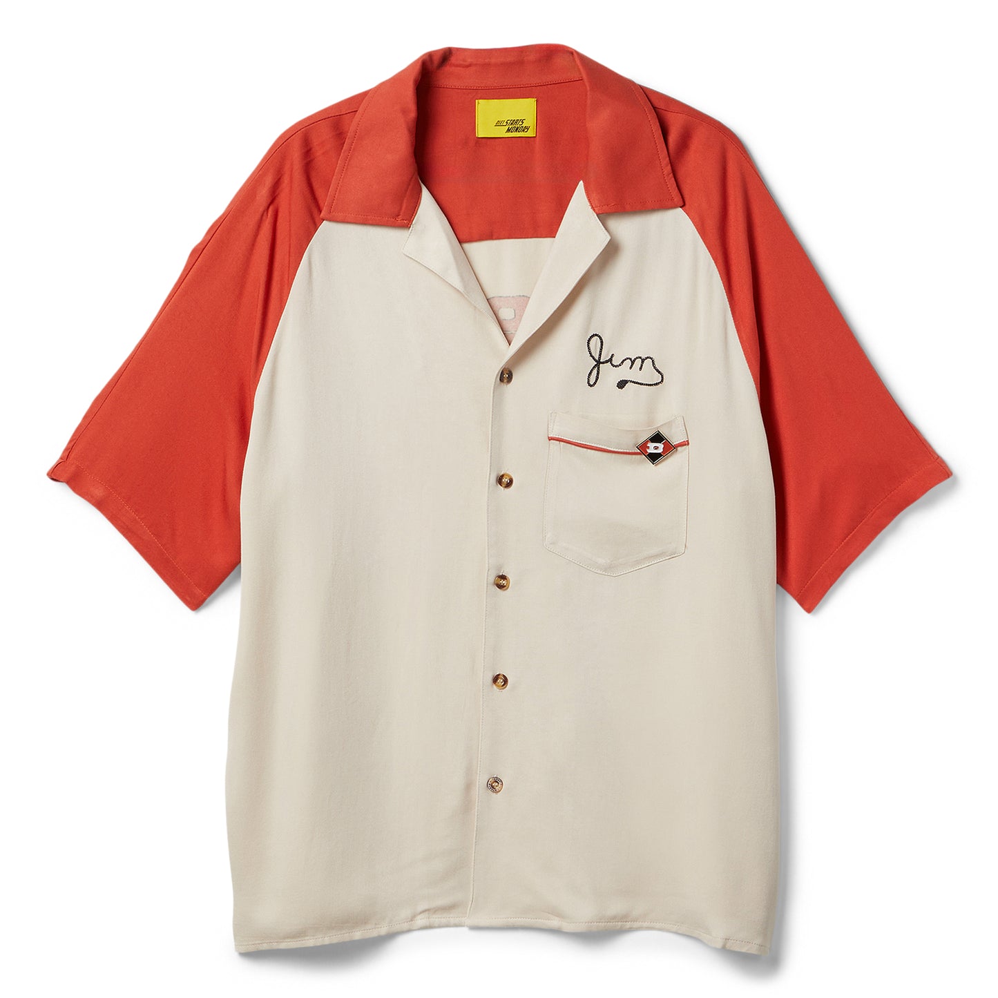 Diet Starts Monday Jim Button Up Shirt (Beige/Rust)