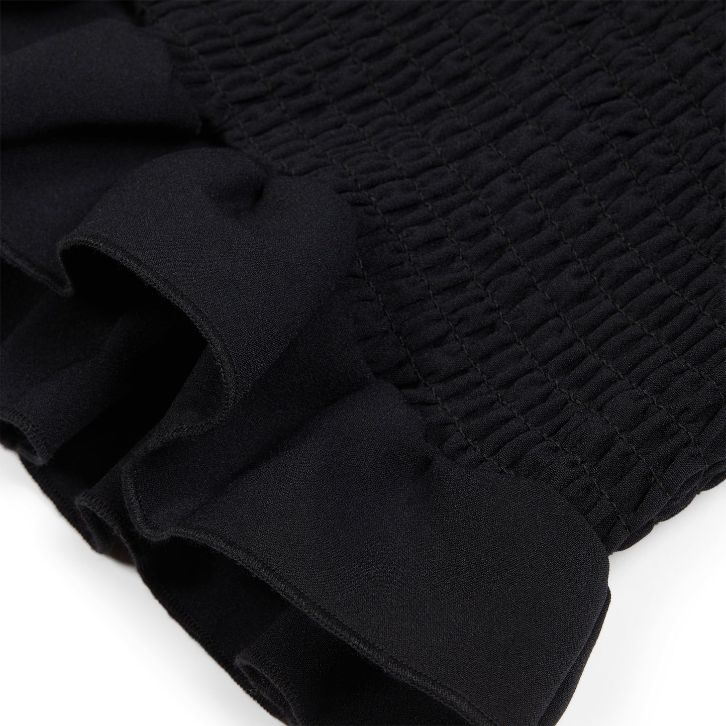 Danielle Guizio Constance Smocked Skirt (Black)
