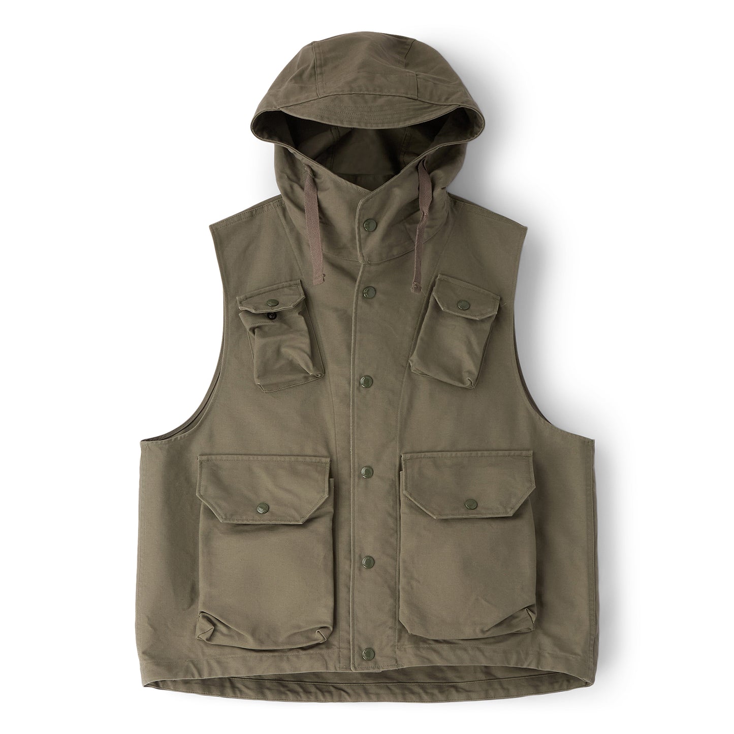 Engineered Garments Field Vest (C - Olive Cotton Double Cloth)