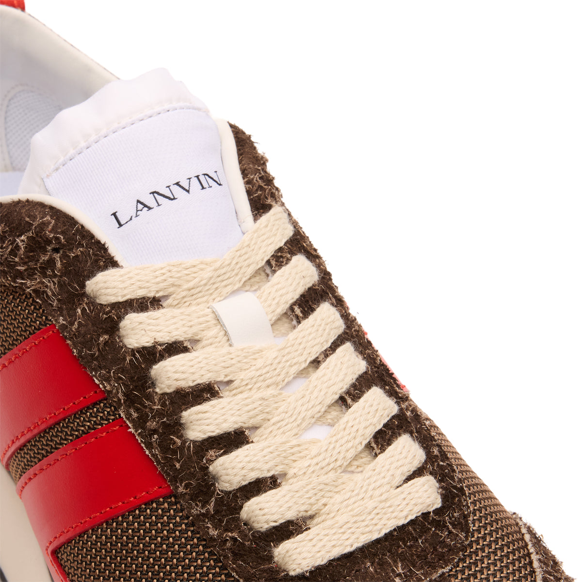 Lanvin Bumpr Mesh Sneakers (Brown/Red)