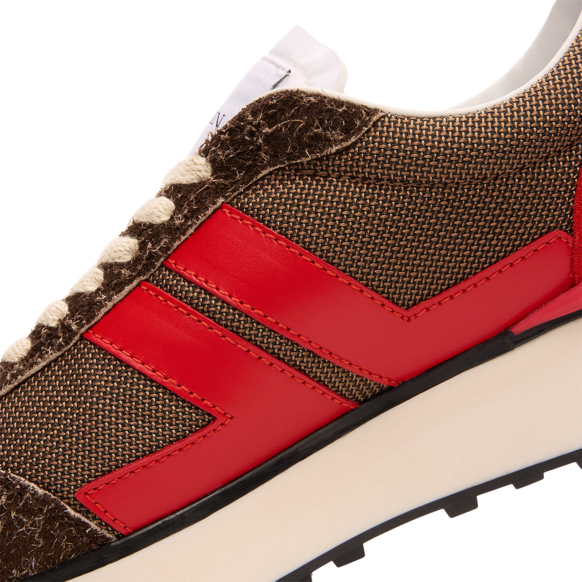 Lanvin Bumpr Mesh Sneakers (Brown/Red)