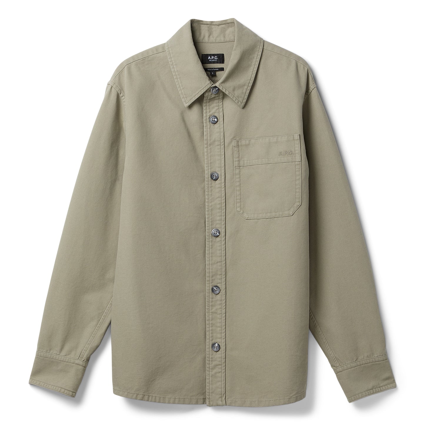 A.P.C. Basile Canvas Overshirt (Gray Green)