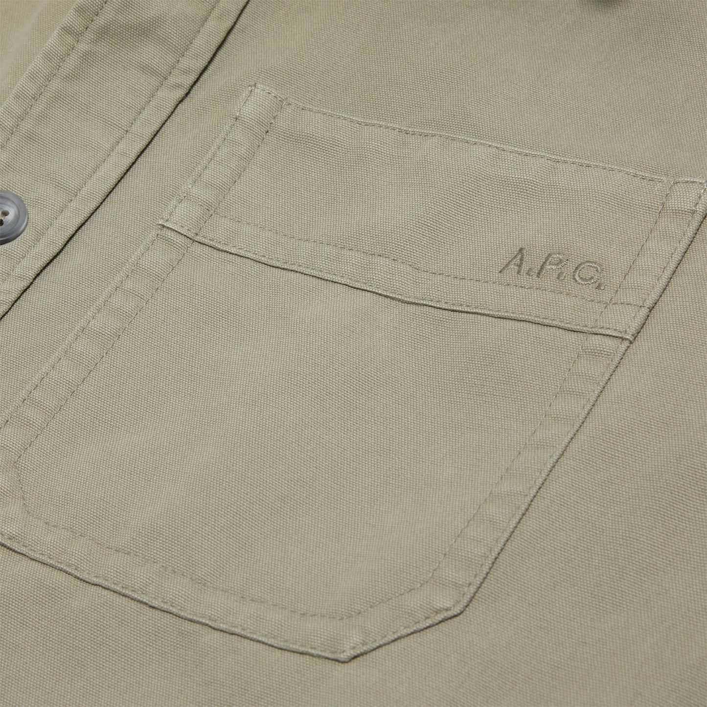 A.P.C. Basile Canvas Overshirt (Gray Green)