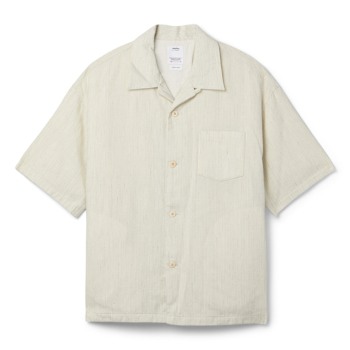 Visvim Wallis Button Down Short Sleeve Shirt (Off White)