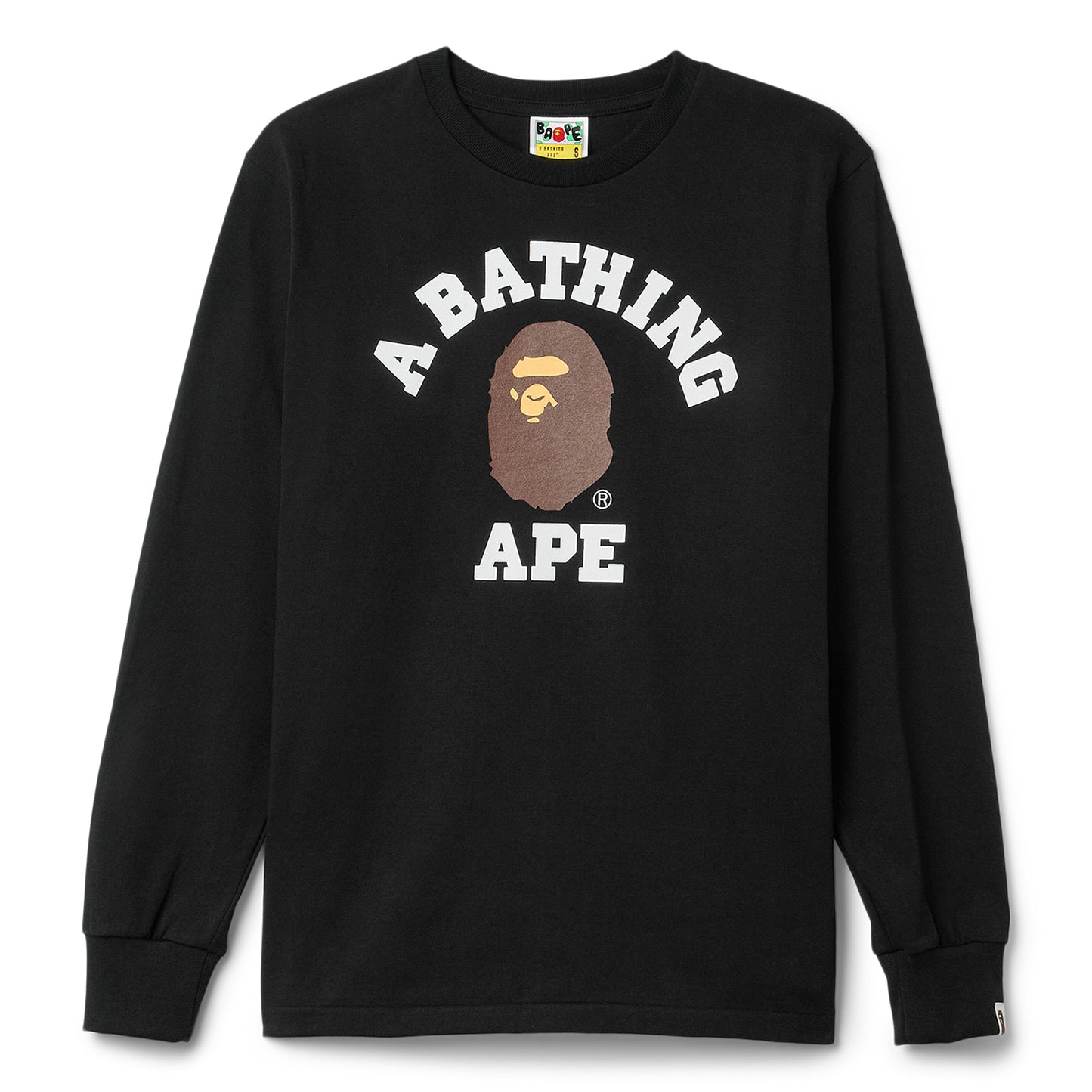 A Bathing Ape College Long Sleeve Tee (Black)