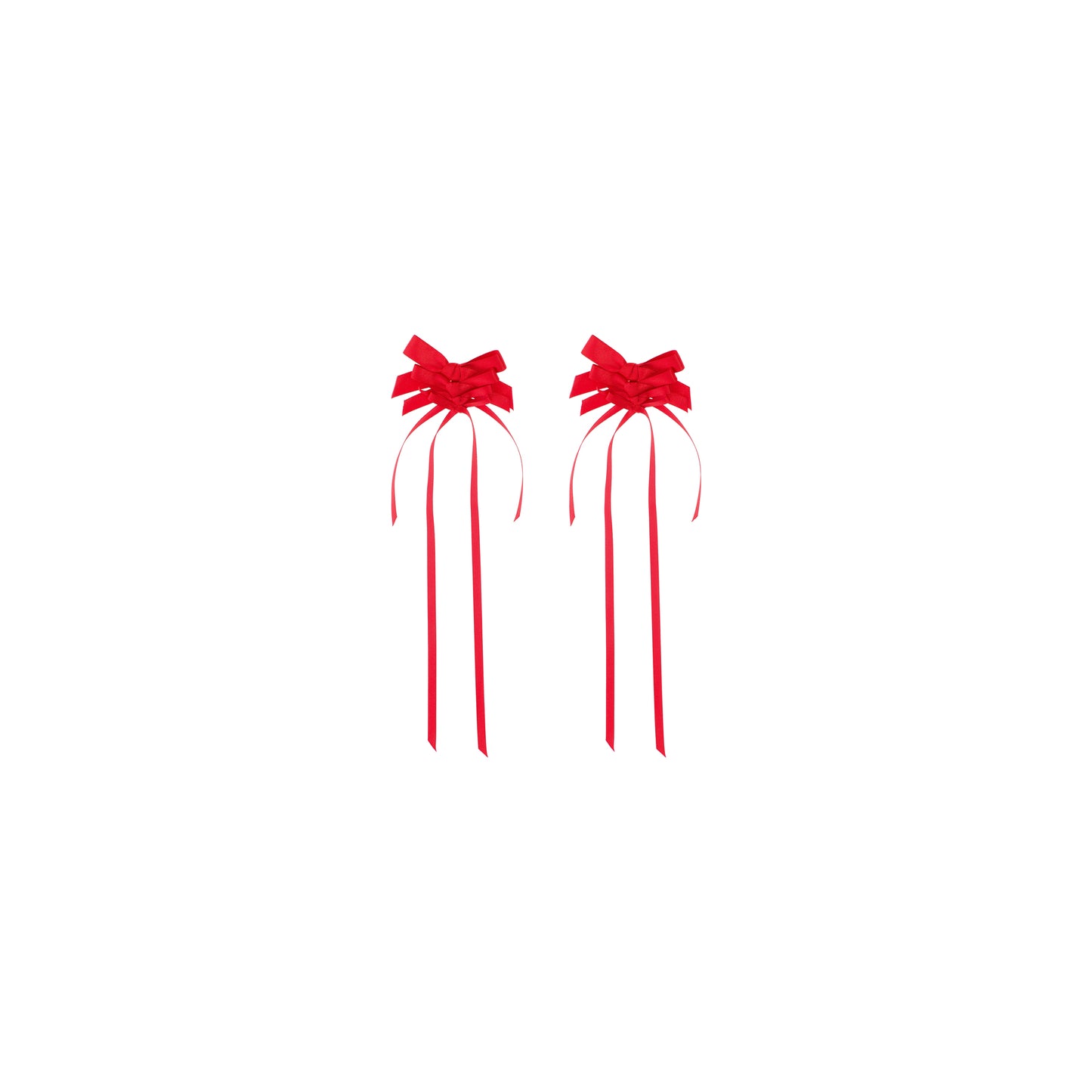 Simone Rocha Rosette Bow Earrings (Red)