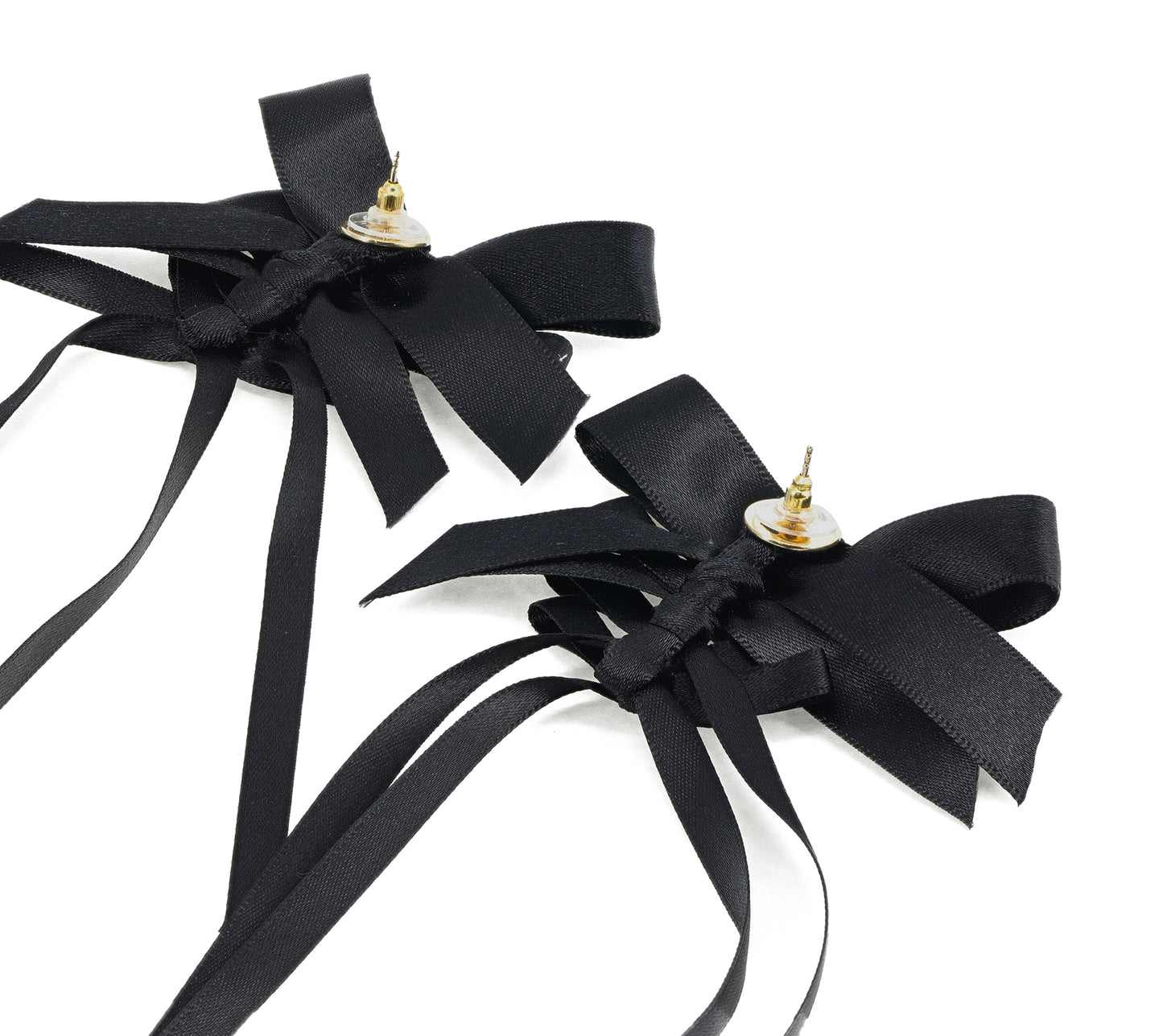 Simone Rocha Rosette Bow Earrings (Black)