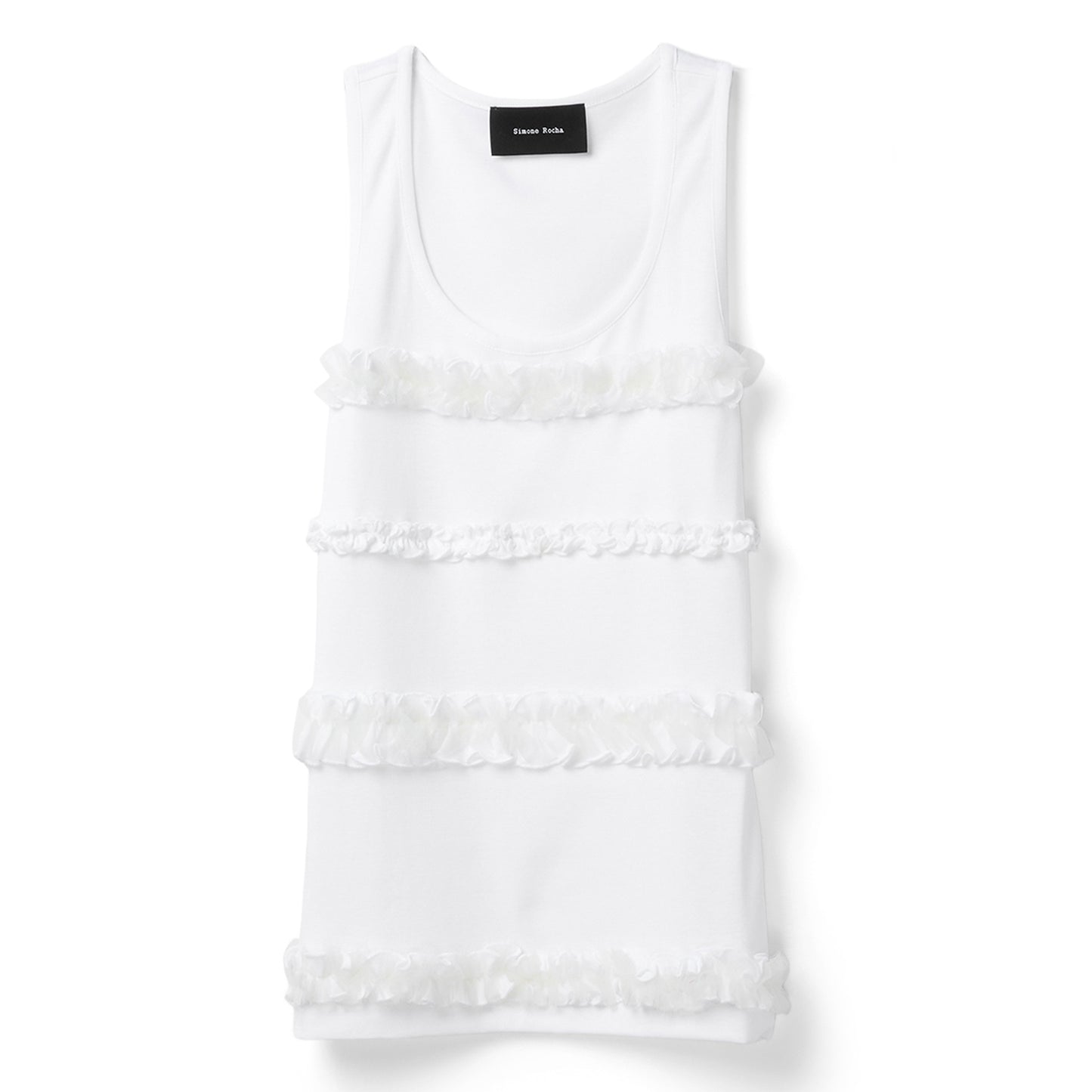 Simone Rocha Fitted Ruffle Frill Tank Top (White)