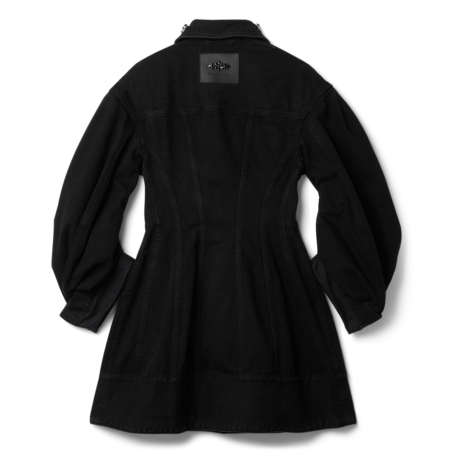 Simone Rocha Sculpted Short Denim Coat (Black/Jet)