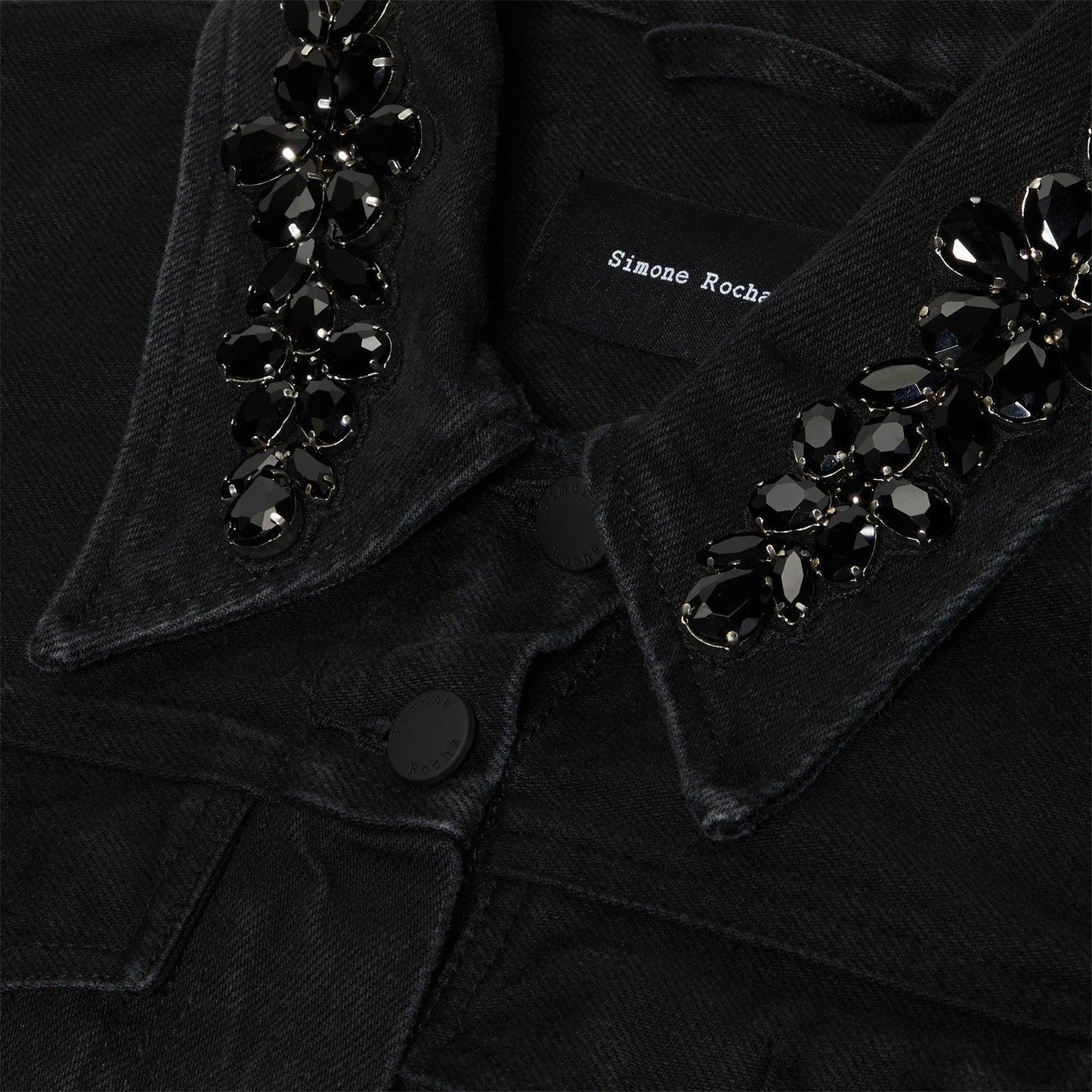 Simone Rocha Sculpted Short Denim Coat (Black/Jet)
