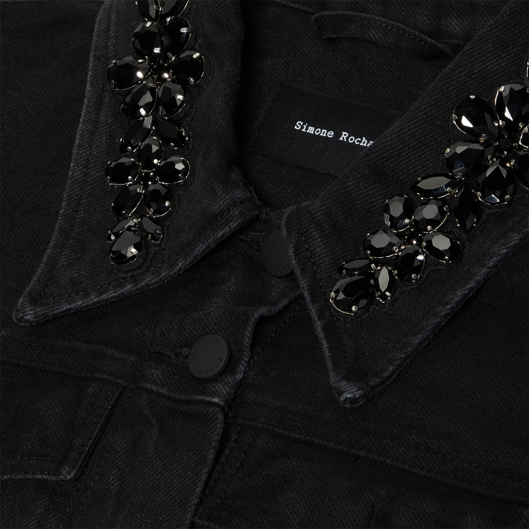 Simone Rocha Sculpted Short Denim Coat (Black/Jet)