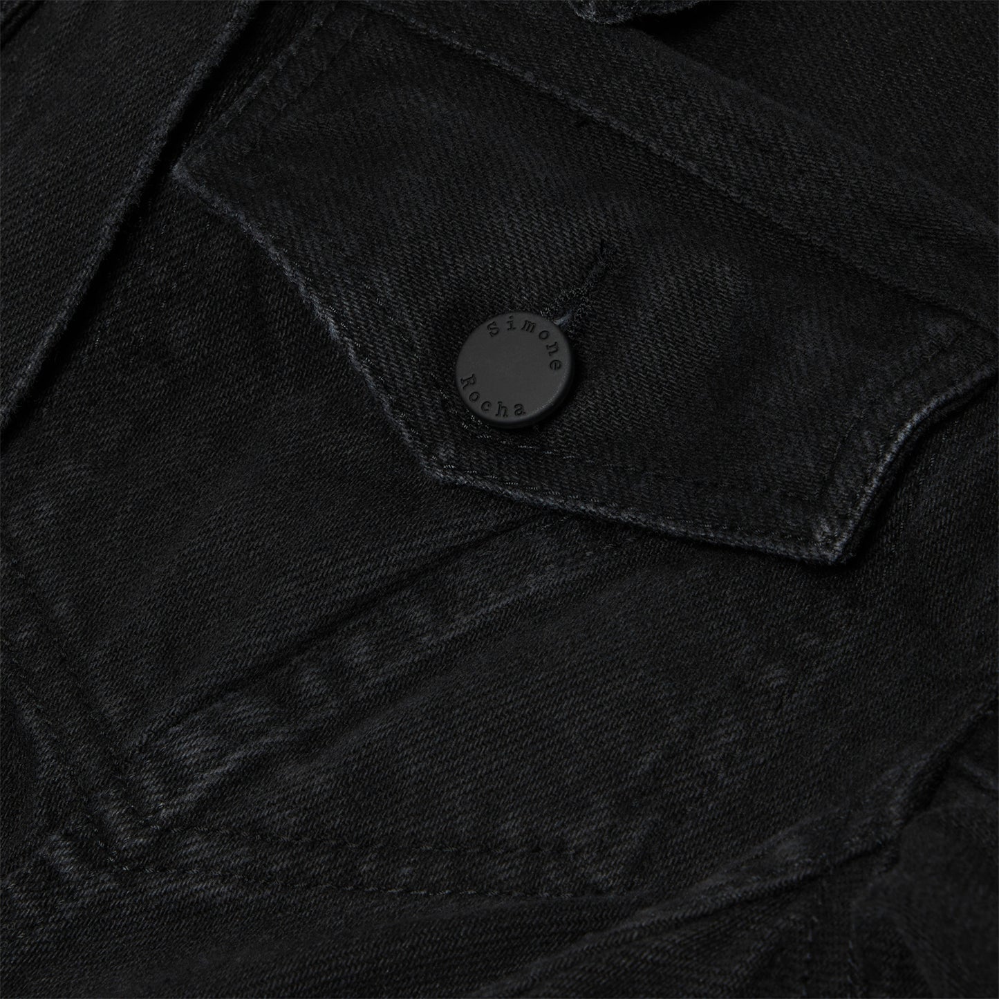 Simone Rocha Sculpted Short Denim Coat (Black/Jet)