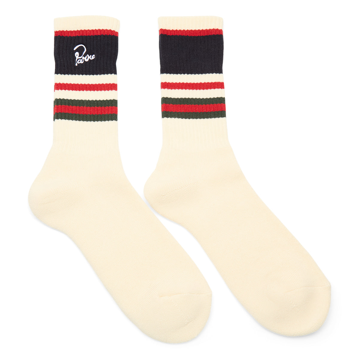by Parra Signature Striped Crew Socks (White)