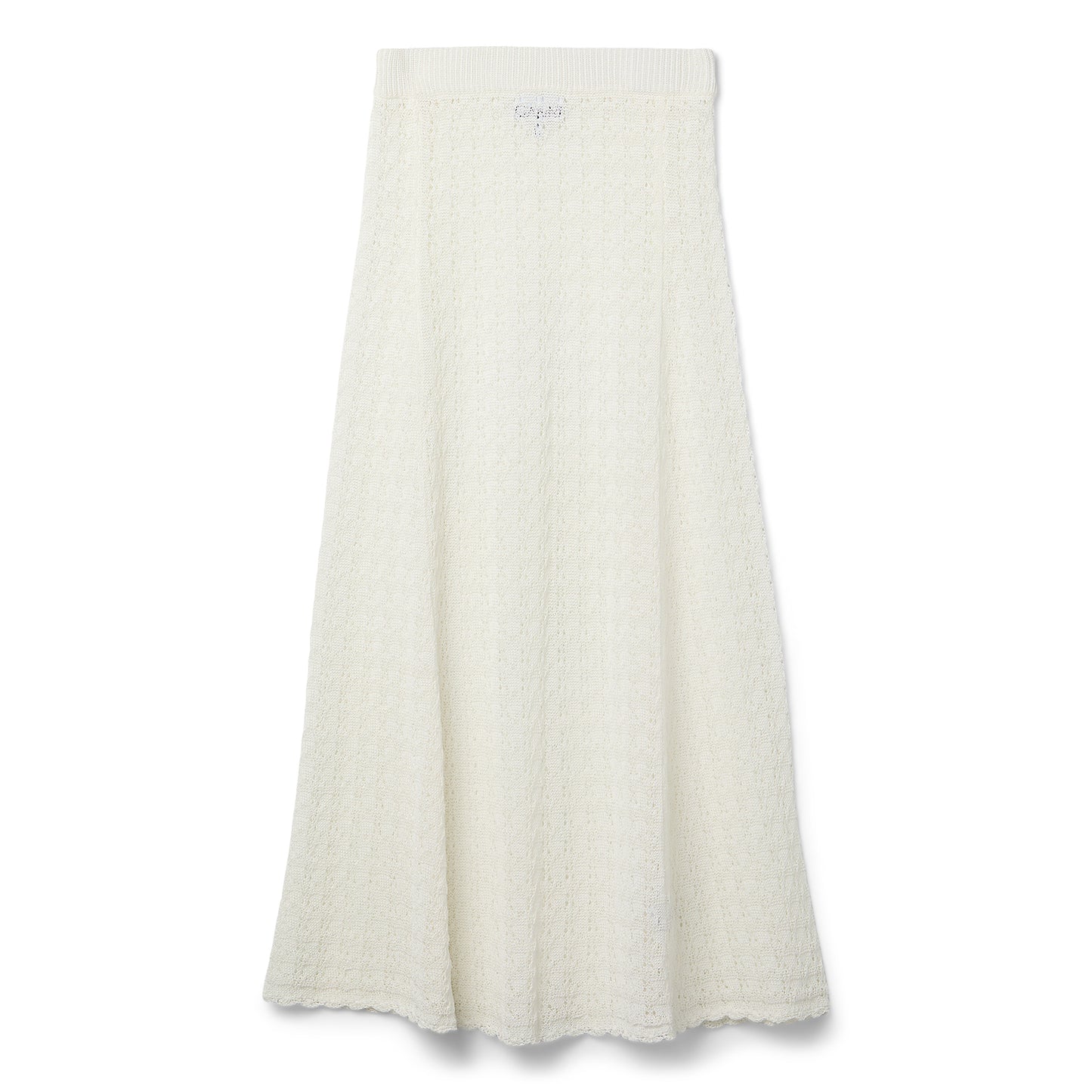 GANNI Shiny Pointelle Long Skirt (Egret)