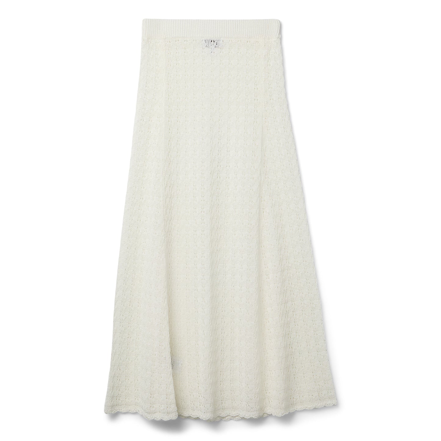 GANNI Shiny Pointelle Long Skirt (Egret)