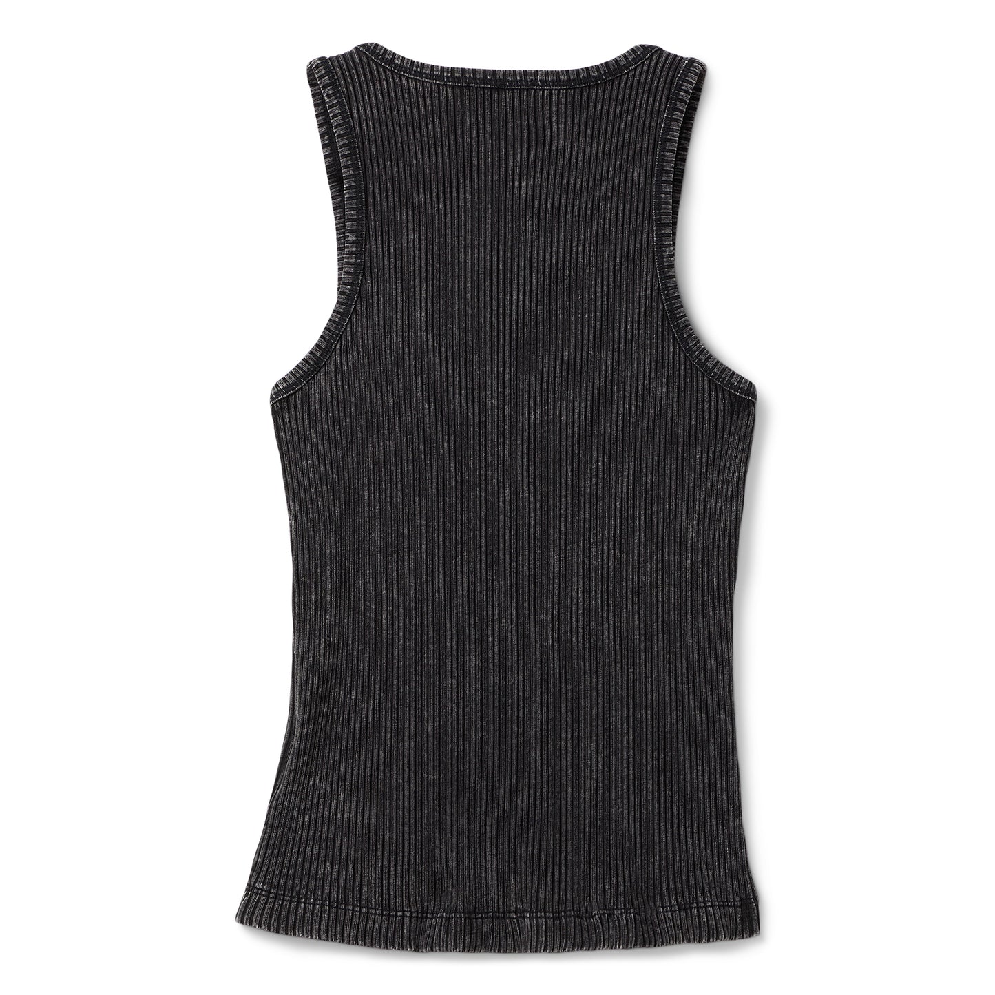 GANNI Heavy Rib Jersey Tank Top (Black washed)