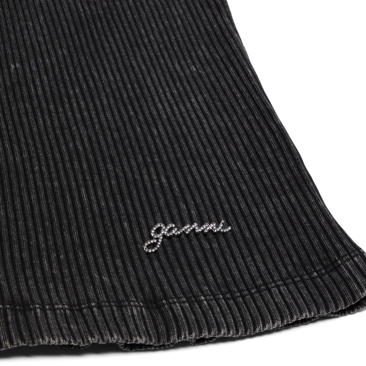 GANNI Heavy Rib Jersey Tank Top (Black washed)