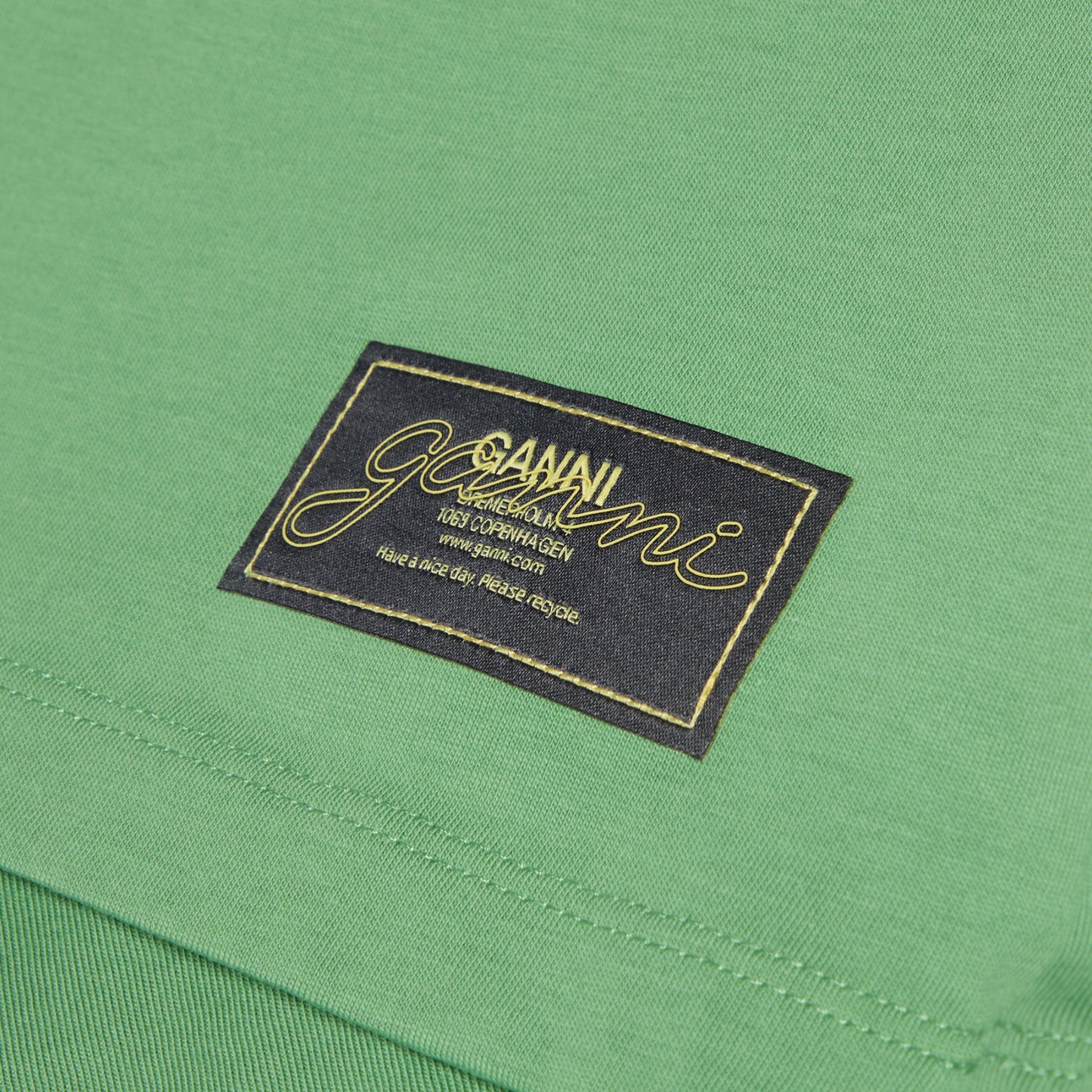GANNI Basic Cotton Jersey Peony Baby Fit T-shirt (Stone green)