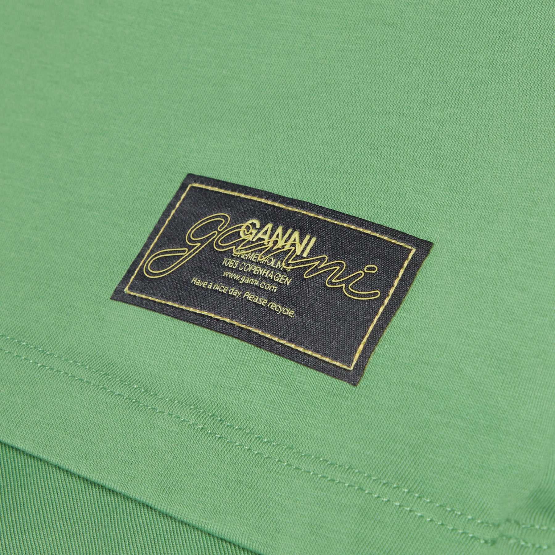 GANNI Basic Cotton Jersey Peony Baby Fit T-shirt (Stone green)