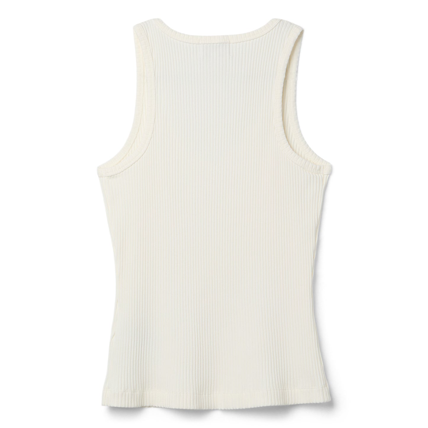 GANNI Heavy Rib Jersey Tank Top (Egret)