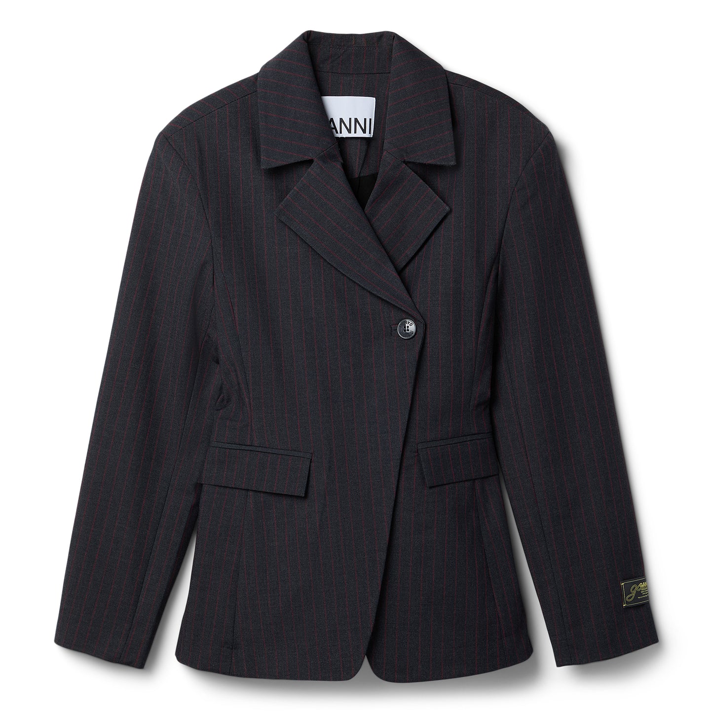GANNI Stretch Stripe Blazer (Phantom)