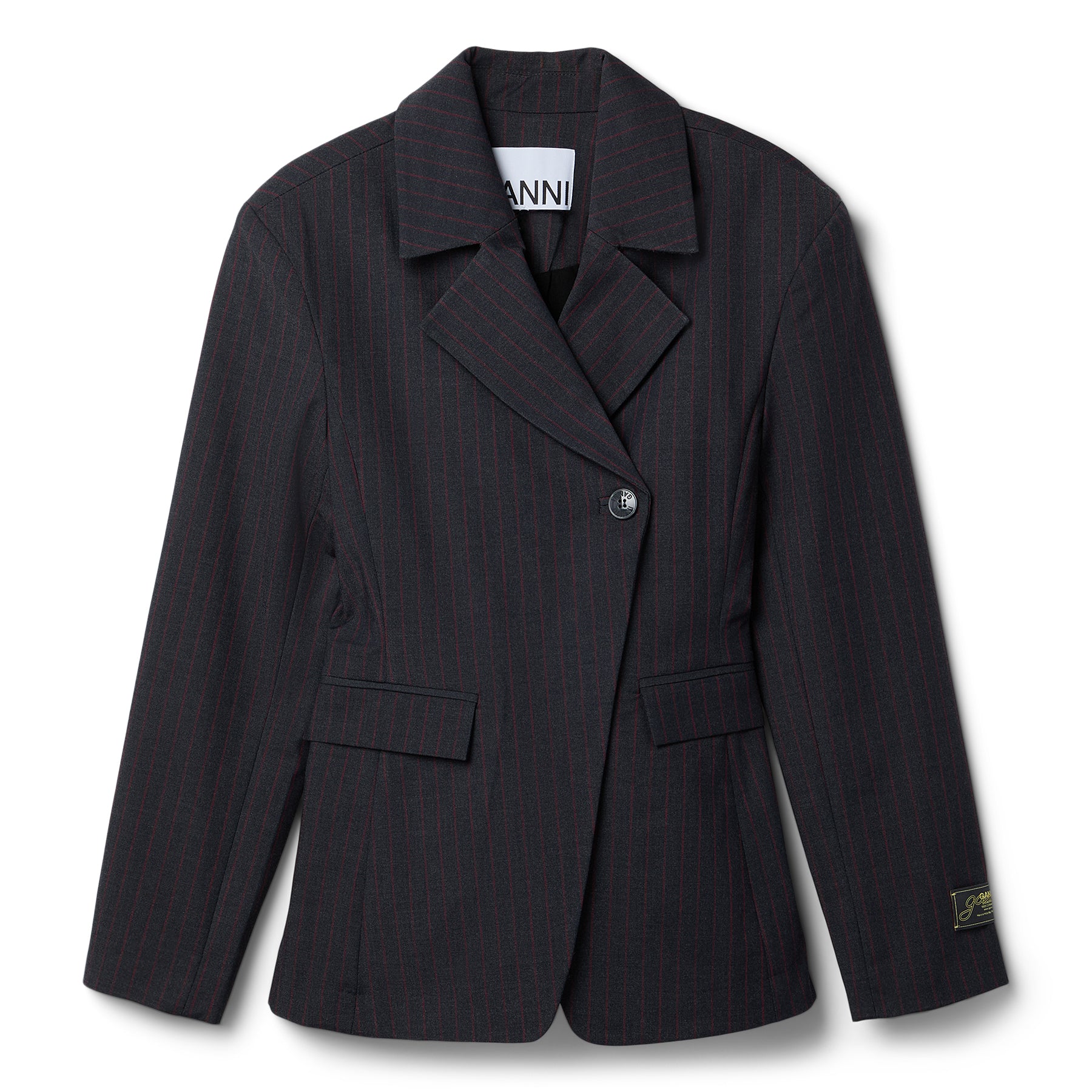 GANNI Stretch Stripe Blazer (Phantom)