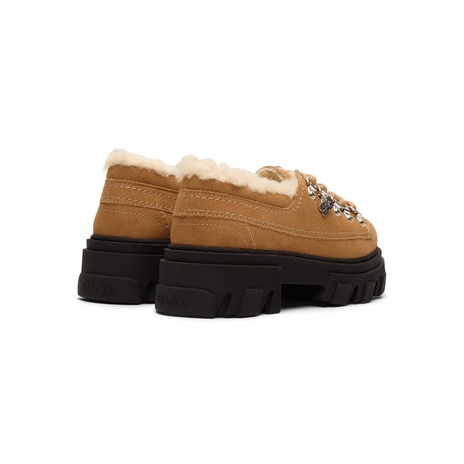 GANNI Cleated Derbies (Cognac)
