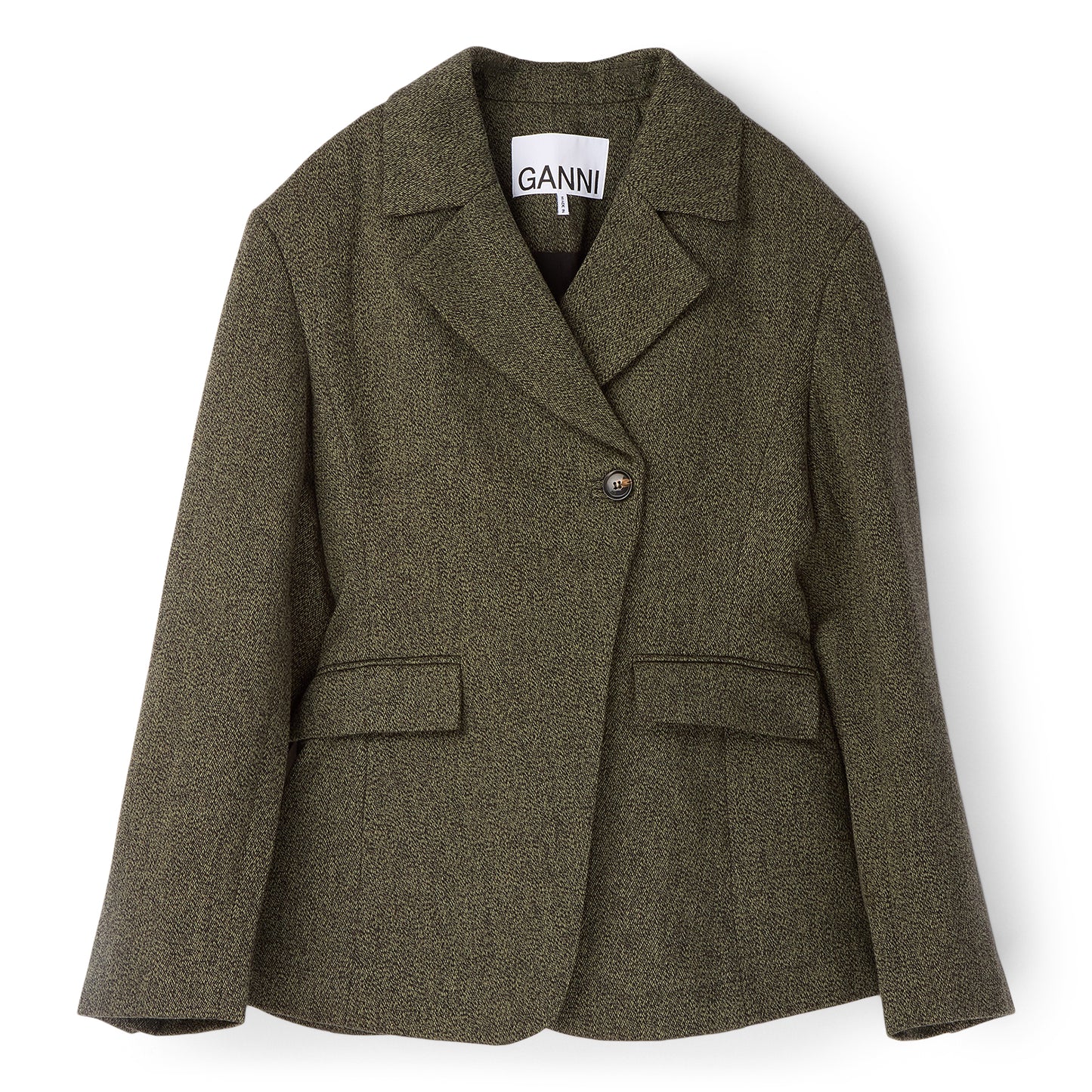 GANNI Mouline Suiting Blazer (Forest Night)