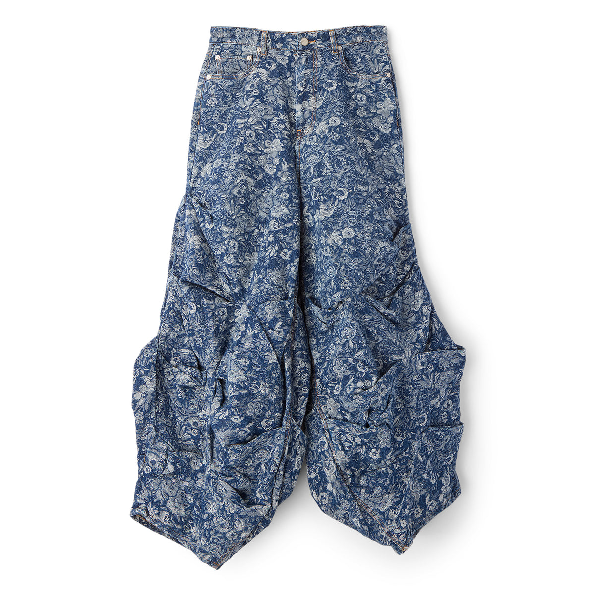 GANNI Tapestry Draped Jeans (Mid Blue Stone)