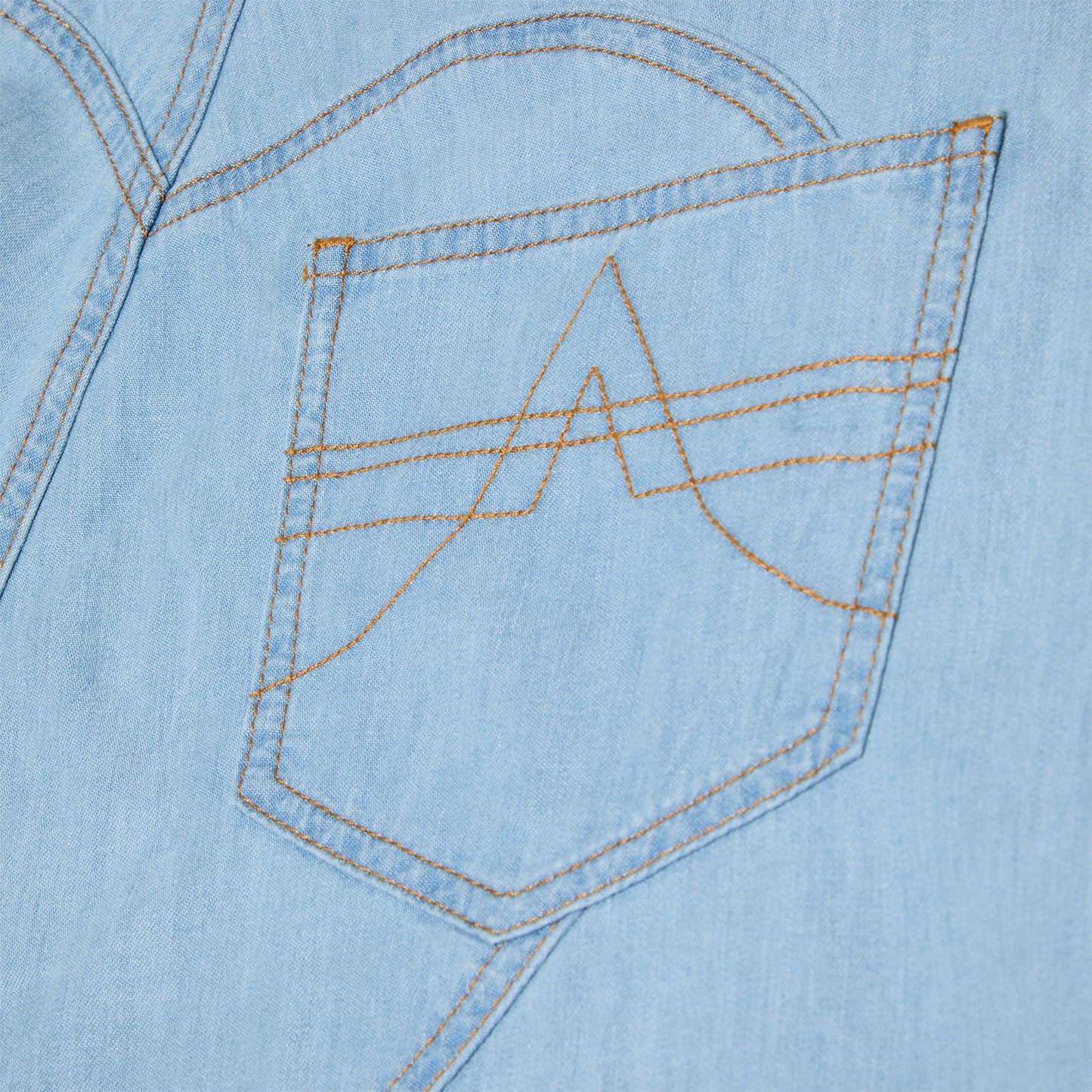 AREA Crystal Rosette Wide Leg Jean (Super light blue)