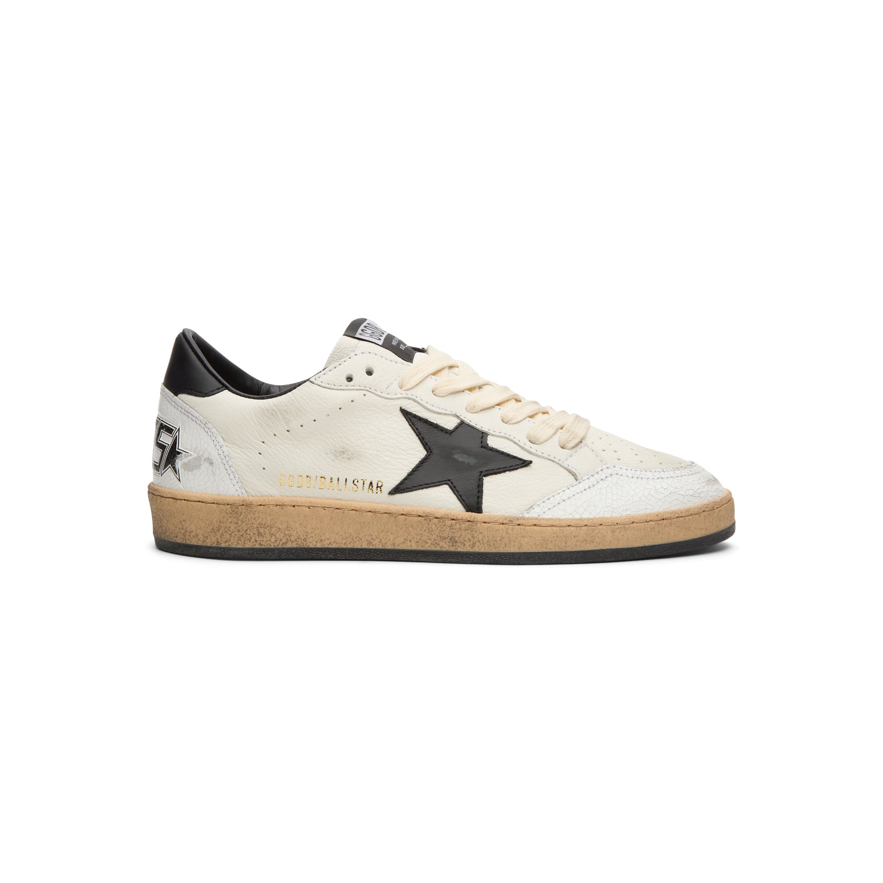 Golden Goose Ballstar Nappa Upper Leather Star And Heel Crack Toe And Spur (White/Black)