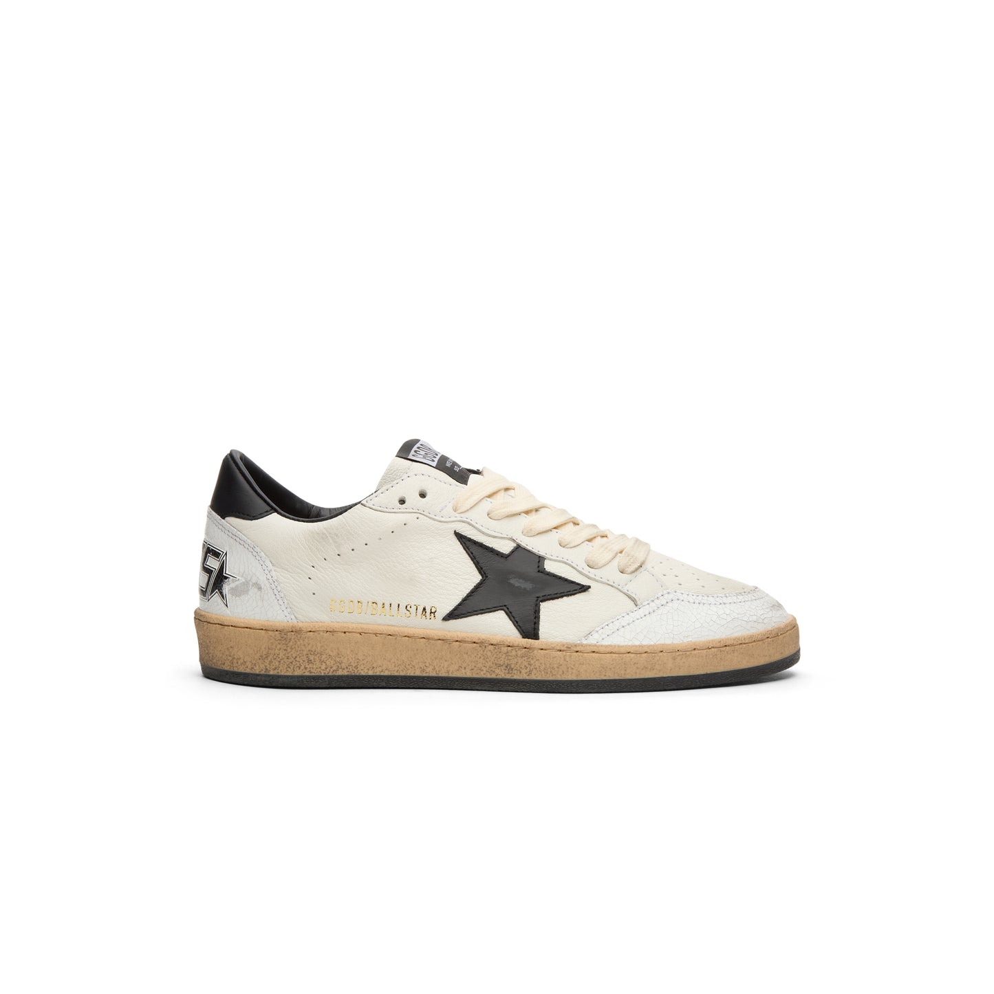 Golden Goose Ballstar Nappa Upper Leather Star And Heel Crack Toe And Spur (White/Black)