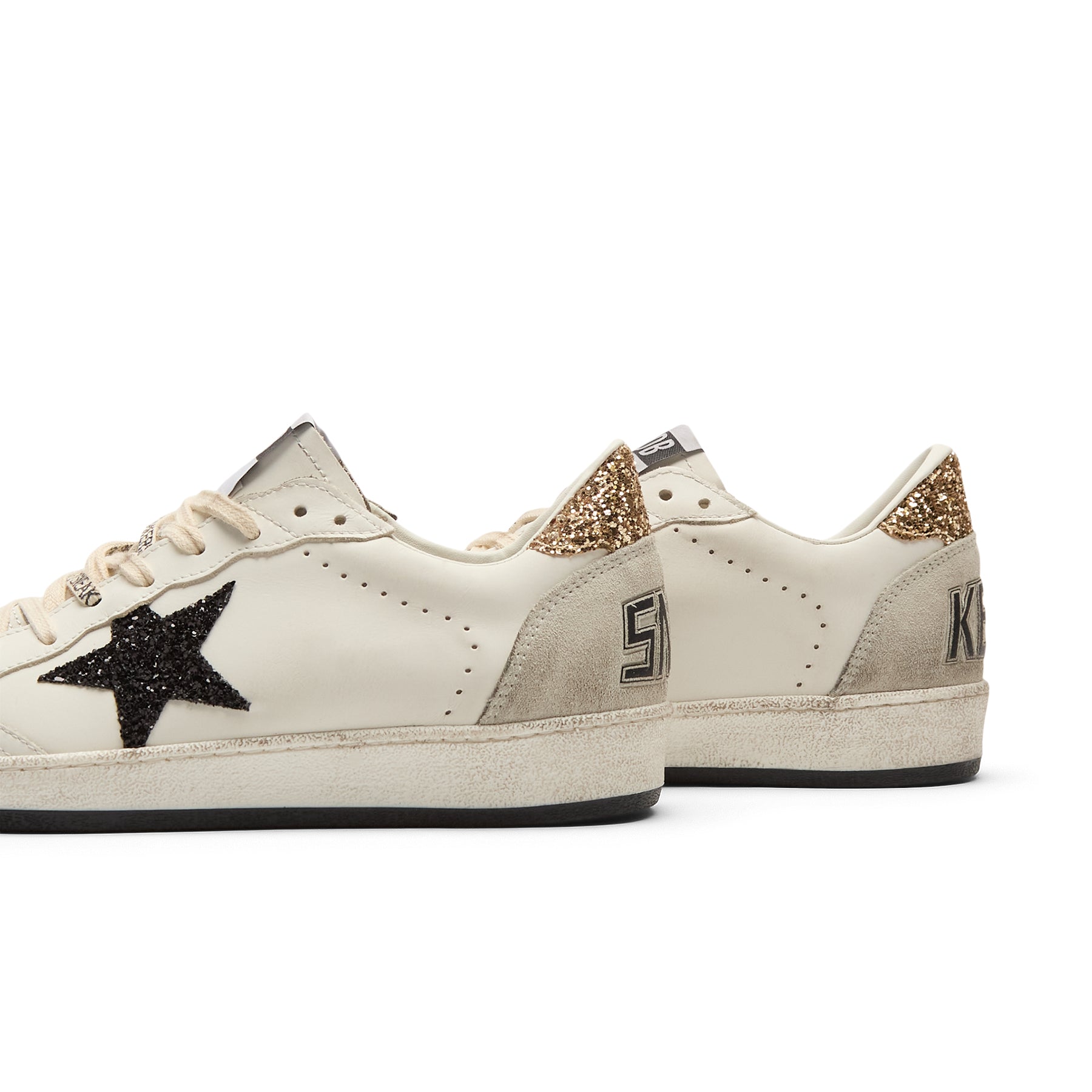 Golden Goose Ballstar Leather Upper And Toe Glitter (White/Black/Gold/Ice)