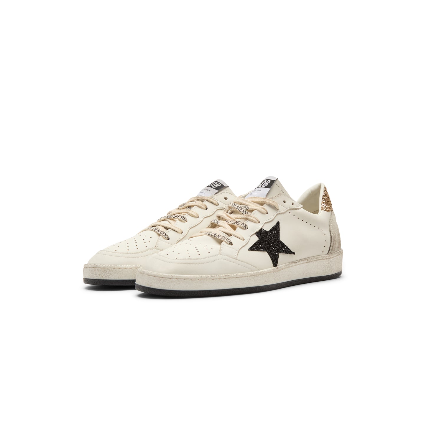 Golden Goose Ballstar Leather Upper And Toe Glitter (White/Black/Gold/Ice)
