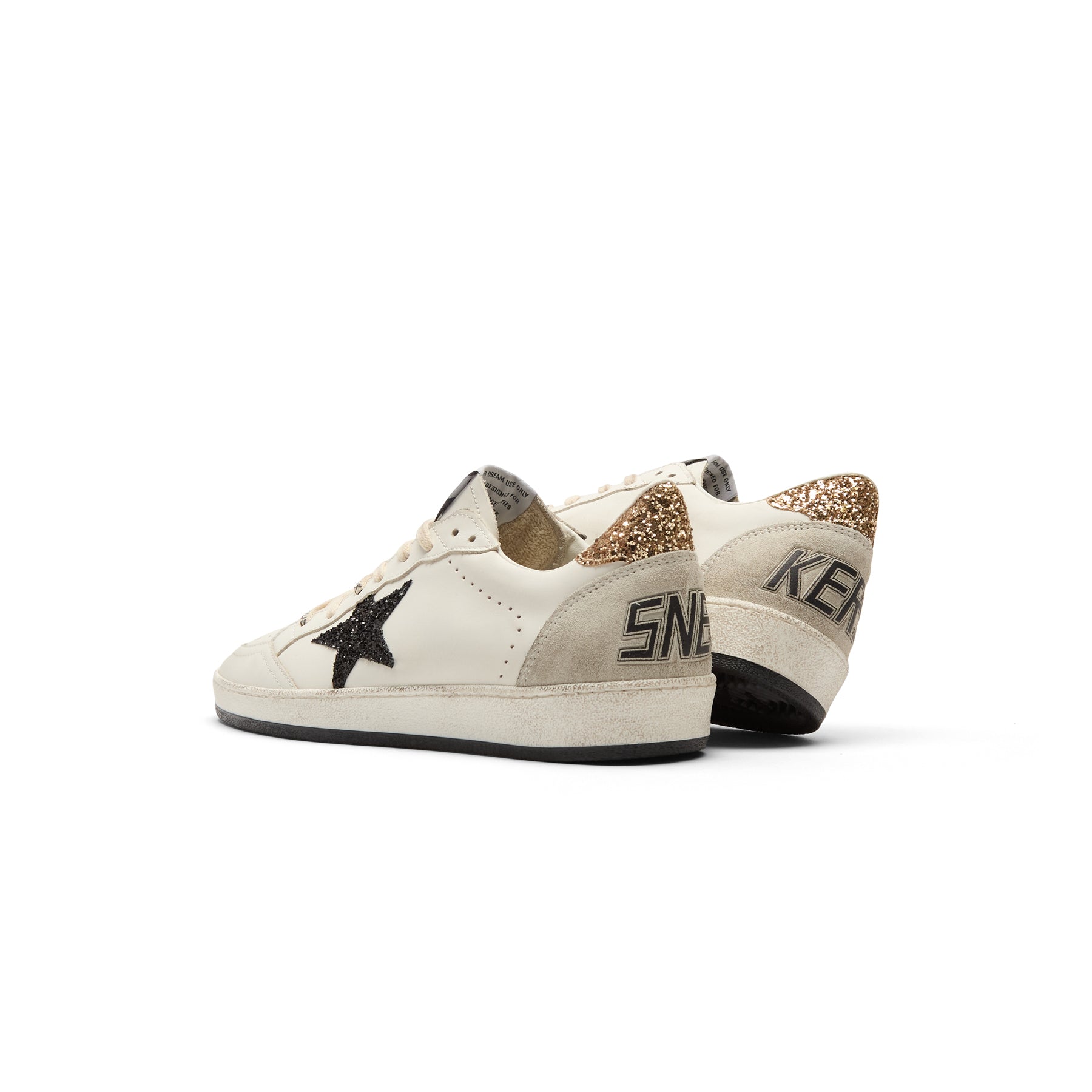 Golden Goose Ballstar Leather Upper And Toe Glitter (White/Black/Gold/Ice)