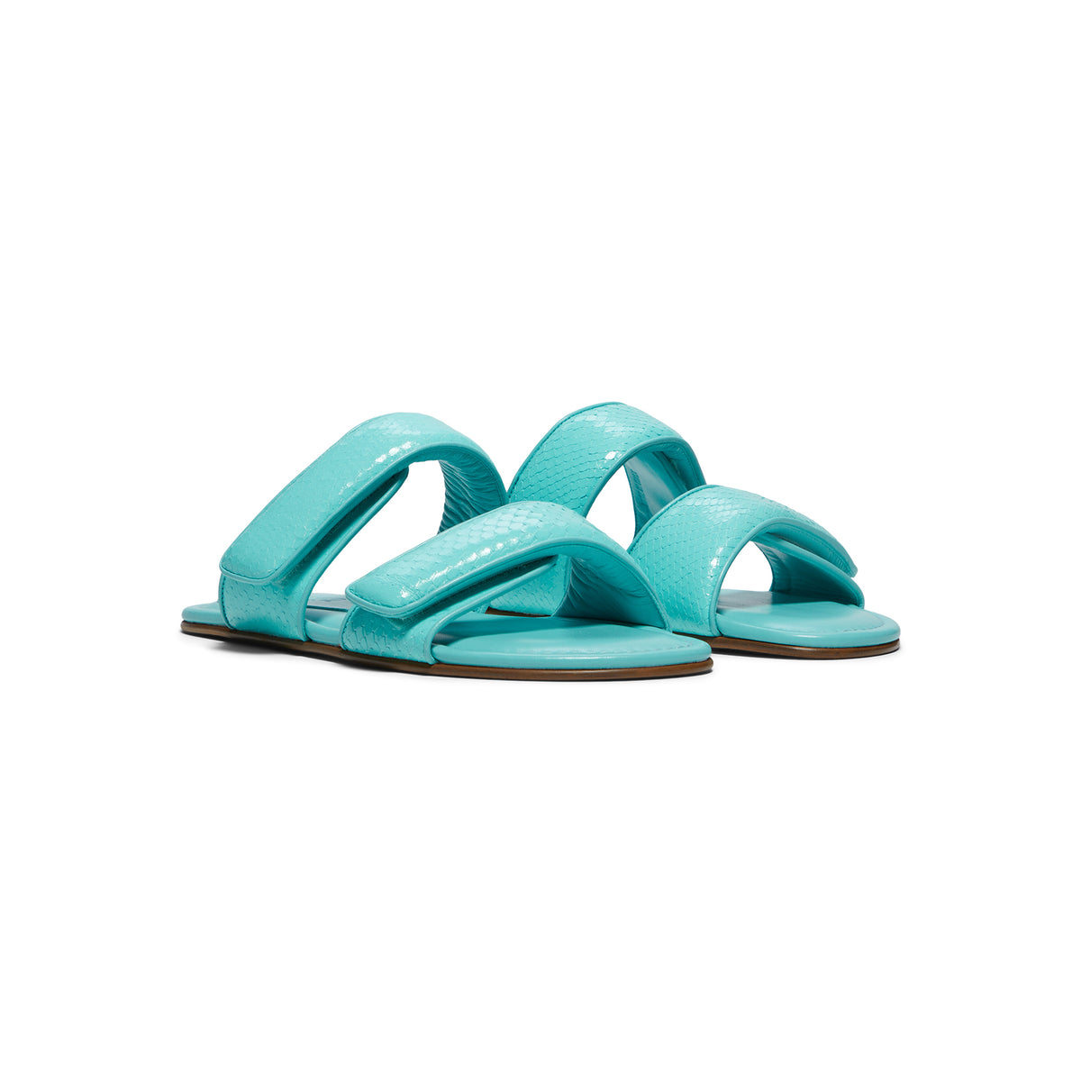 GIABORGHINI Julianne Flat Strap Sandal (Turquoise)