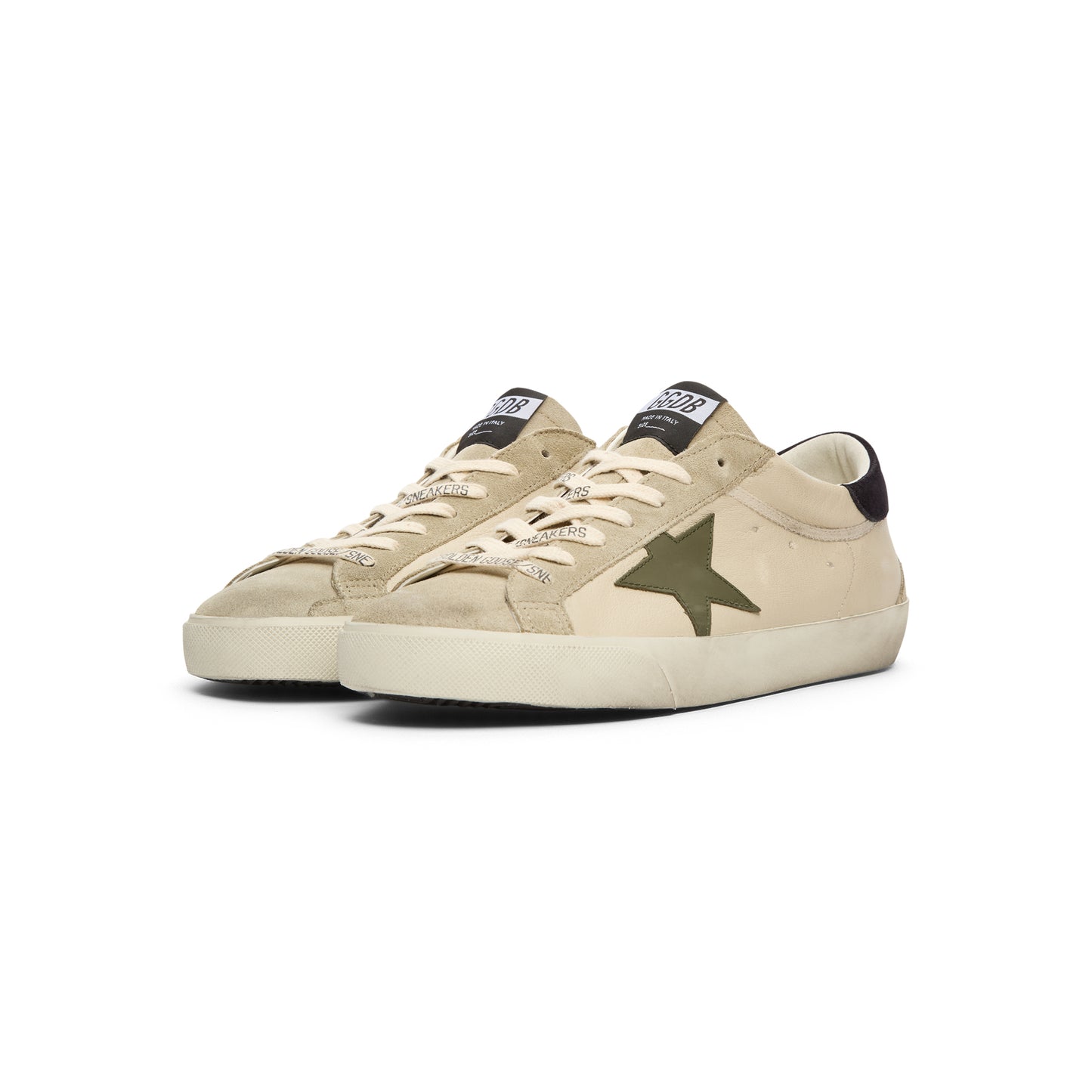 Golden Goose Super Star Nappa Upper Suede Toe (Cream/Grey/Olive Green/Dark Blue)
