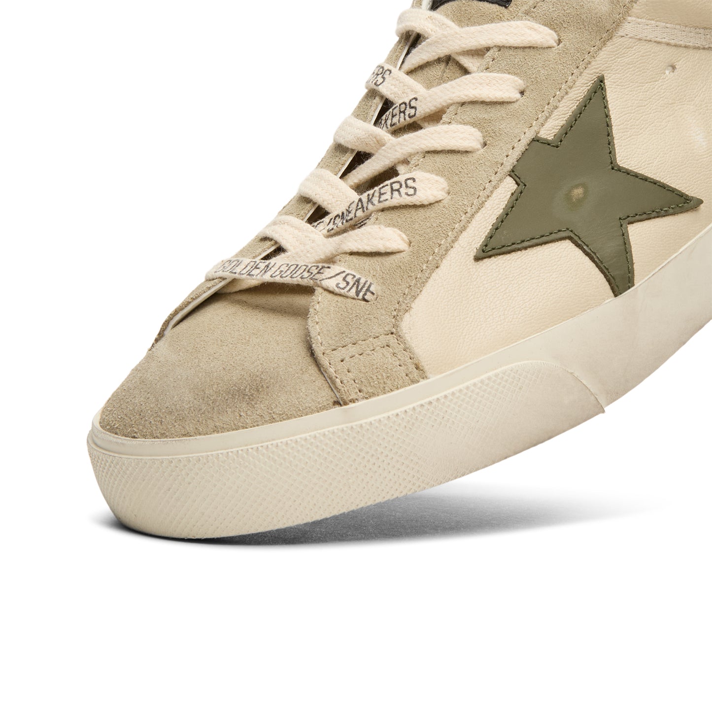 Golden Goose Super Star Nappa Upper Suede Toe (Cream/Grey/Olive Green/Dark Blue)