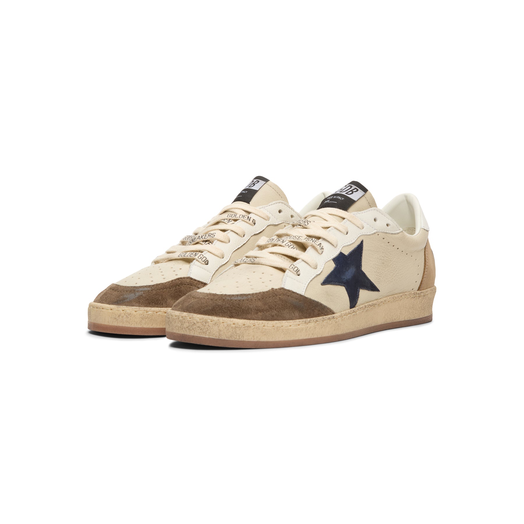 Golden Goose Ballstar Nappa Upper Suede Toe Nabuk (Cream/White/Light Grey/Marble/Blue)