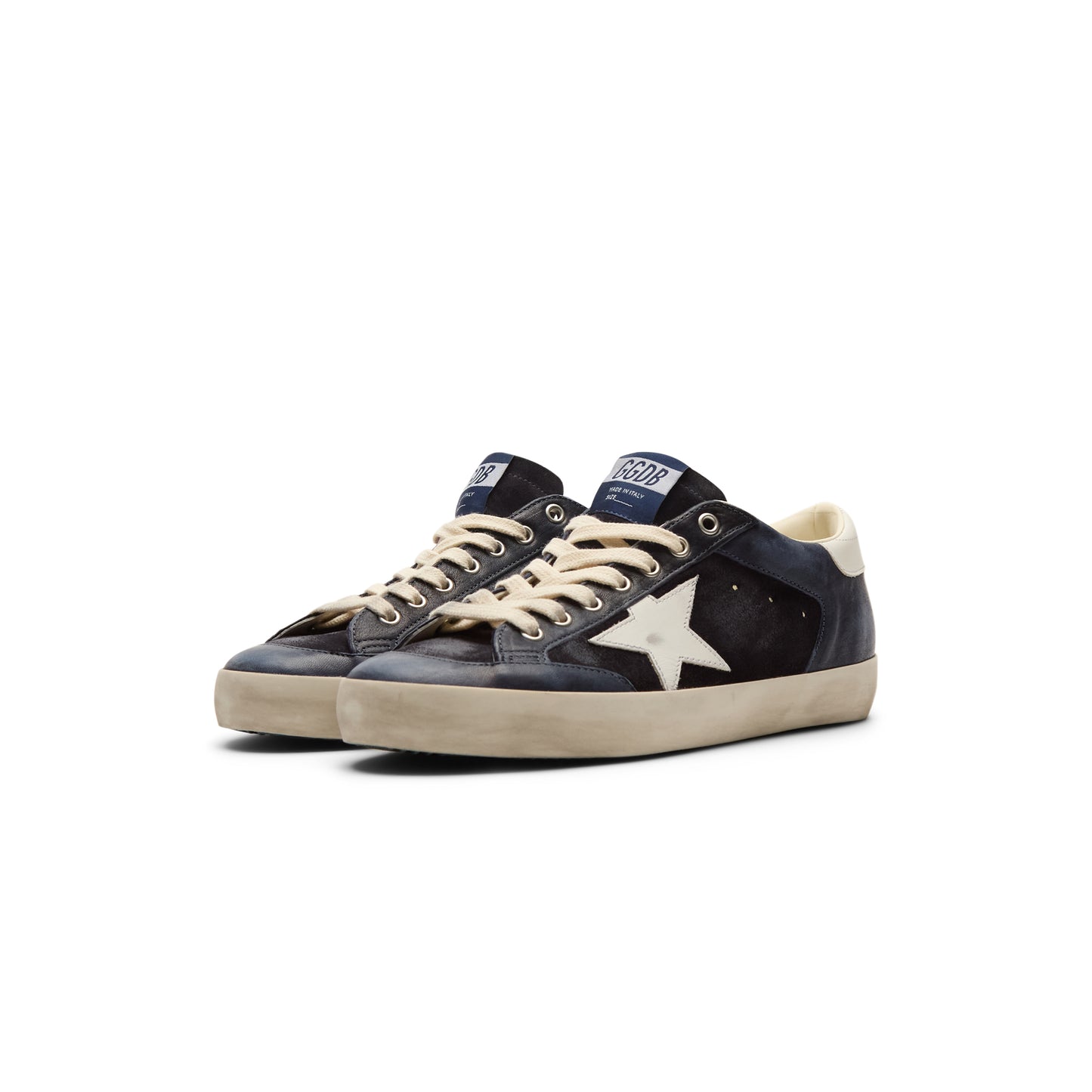 Golden Goose Super Star Suede And Nappa Upper (Dark Blue/White)