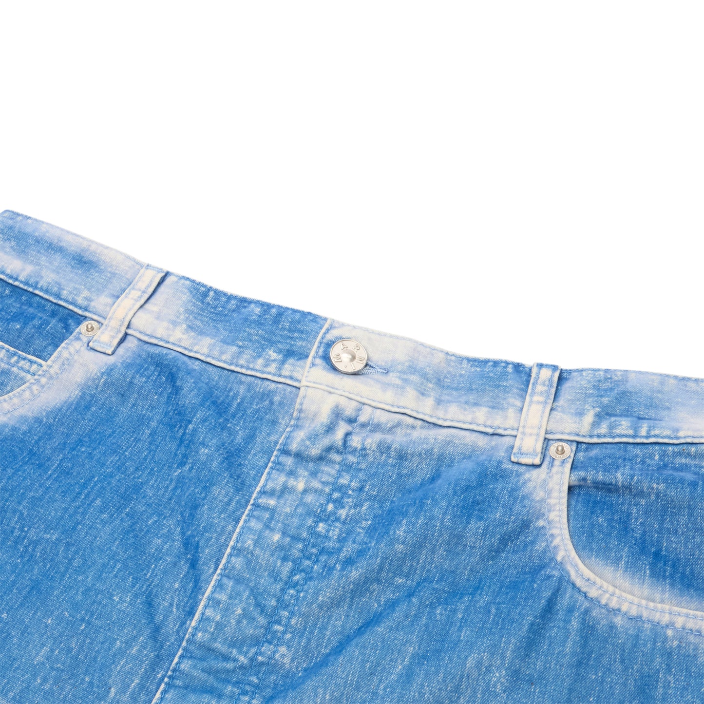 MARNI Flocked Denim Twist Jeans (Iris Blue)