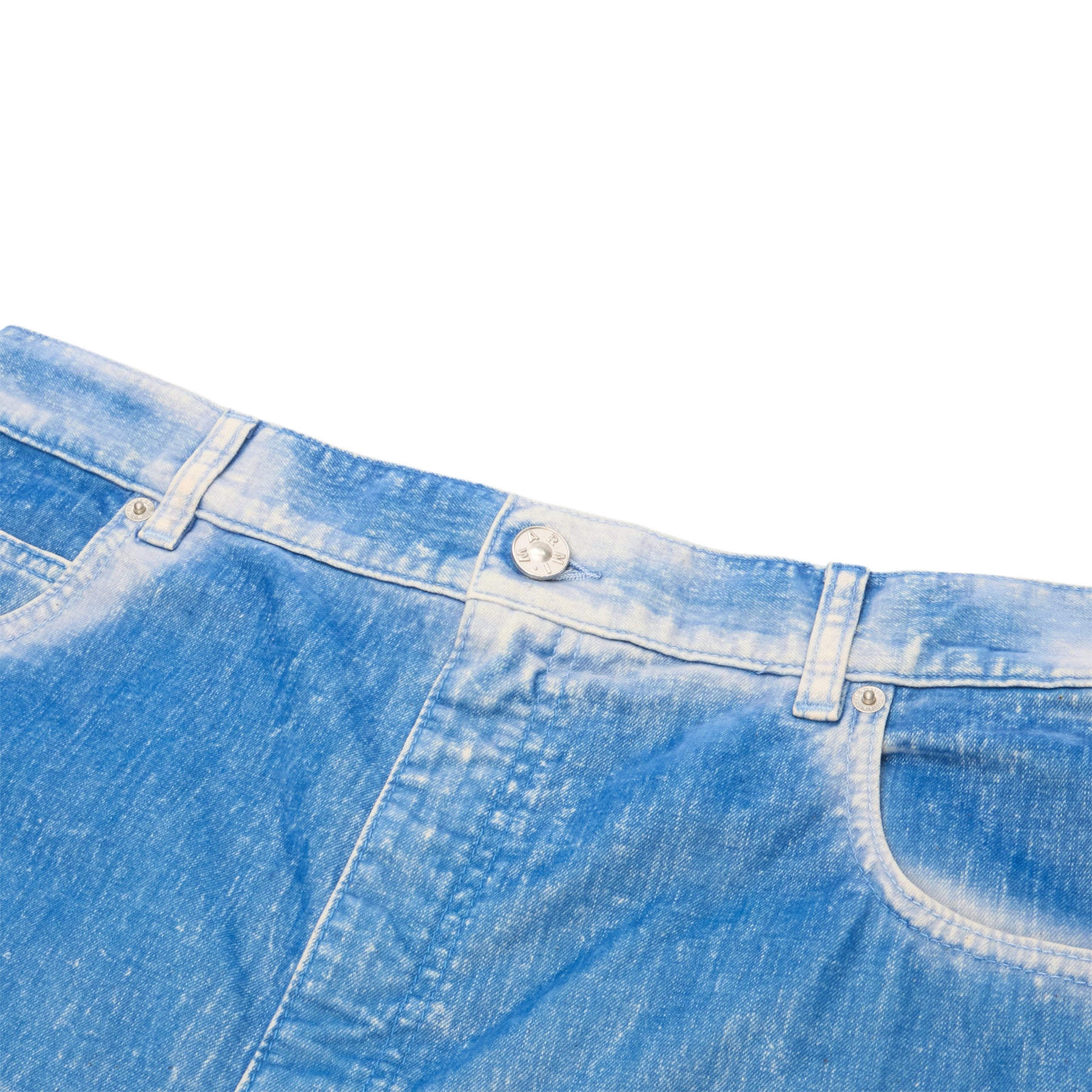 MARNI Flocked Denim Twist Jeans (Iris Blue)