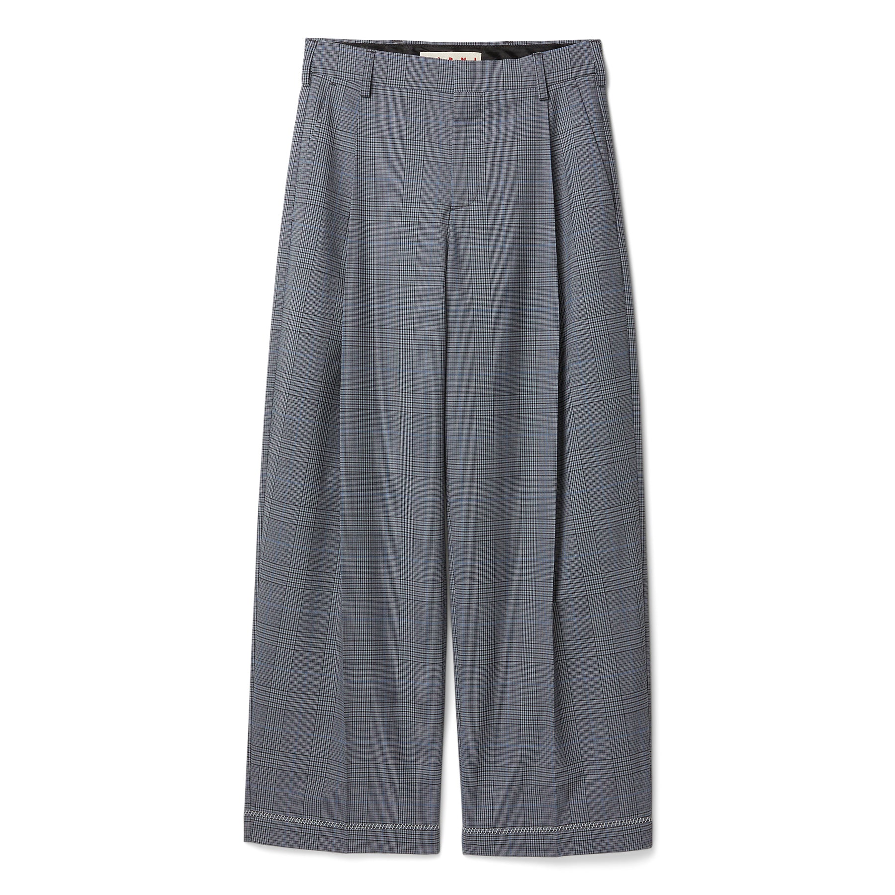 MARNI Prince of Wales Wool Check Trousers (Truffle)