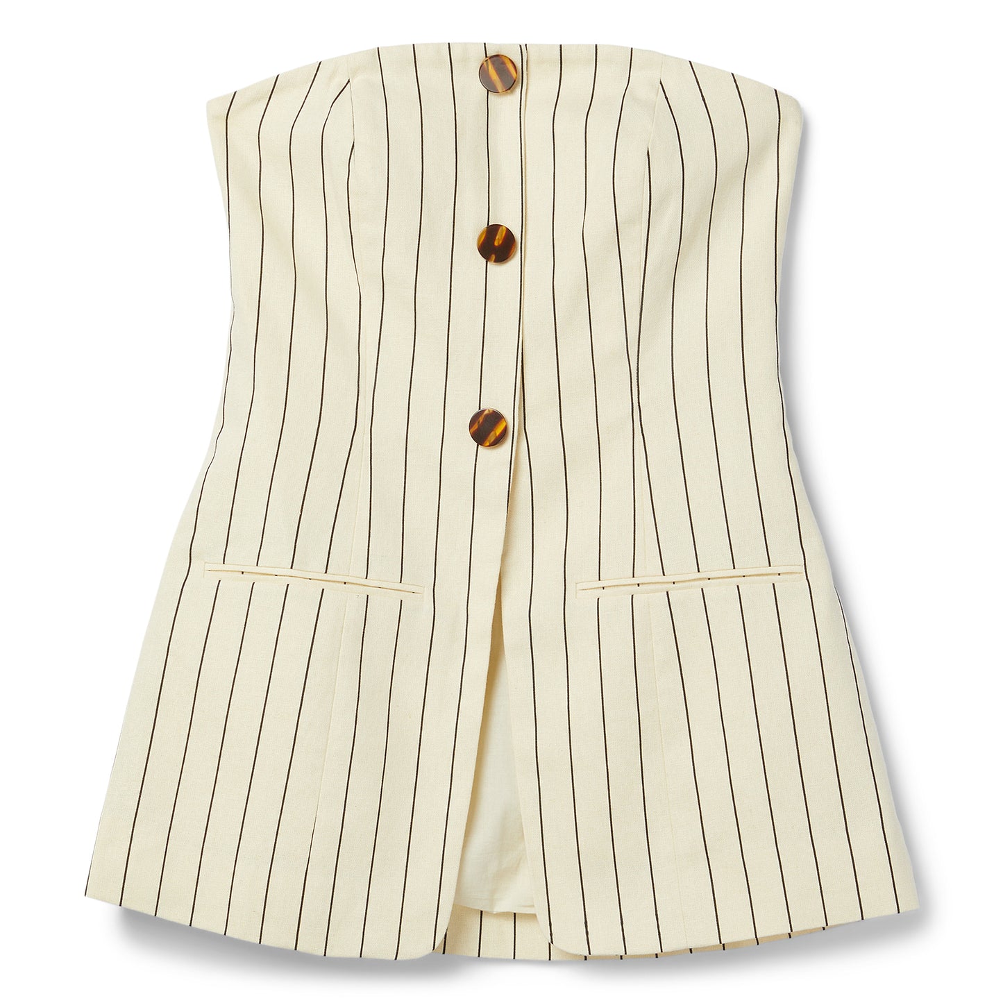 Simon Miller Mori Strapless Linen Top (Cream pinstripe)