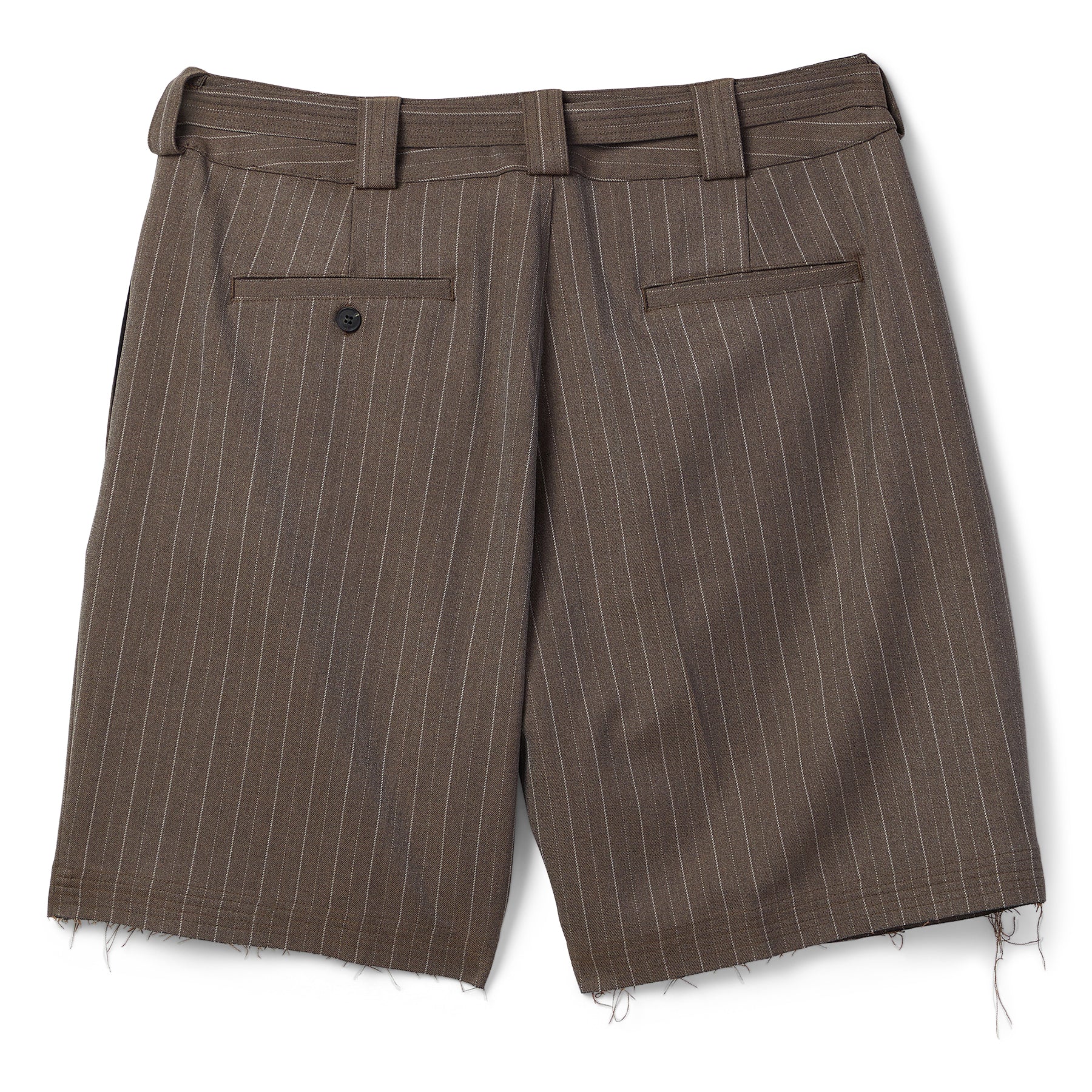 Beach Brains Pleated Suit Short (Chocolate pinstripe)
