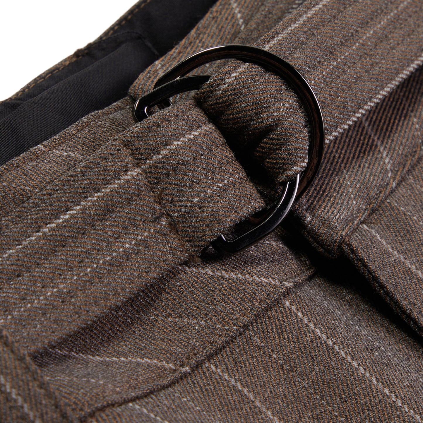 Beach Brains Pleated Suit Short (Chocolate pinstripe)