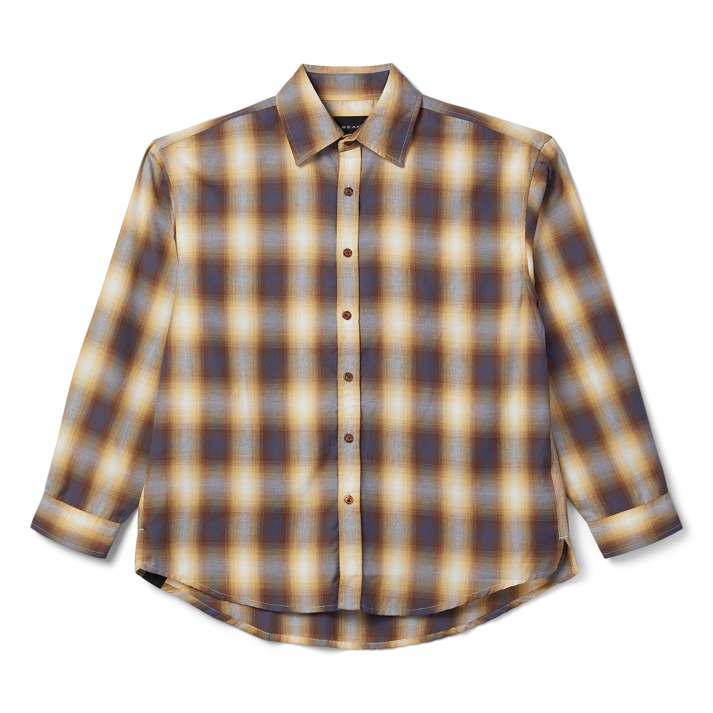 Beach Brains Big Long Sleeve Shirt (Sun plaid)